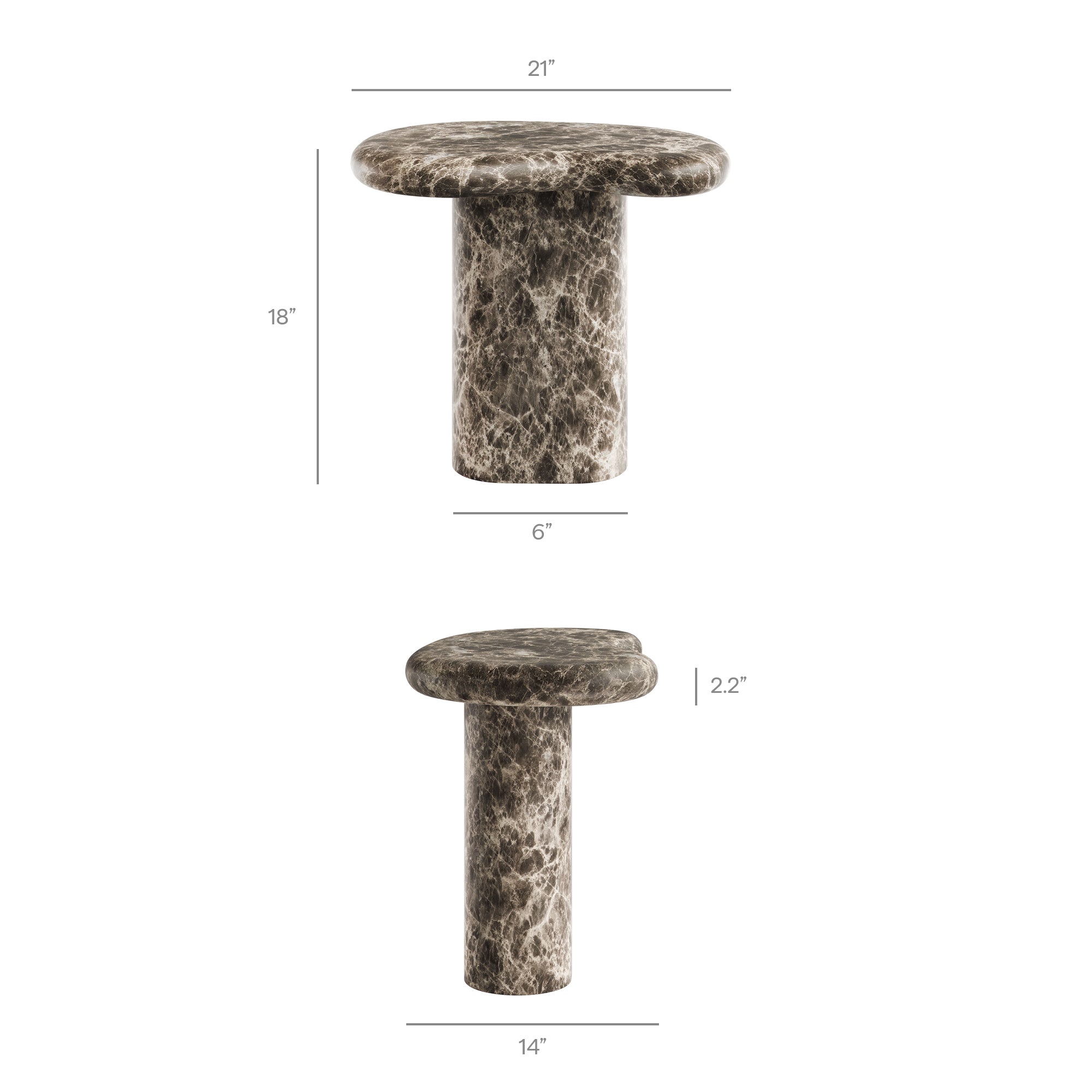 Modway EEI-7572 Elowen Outdoor Patio Faux Marble Side Table