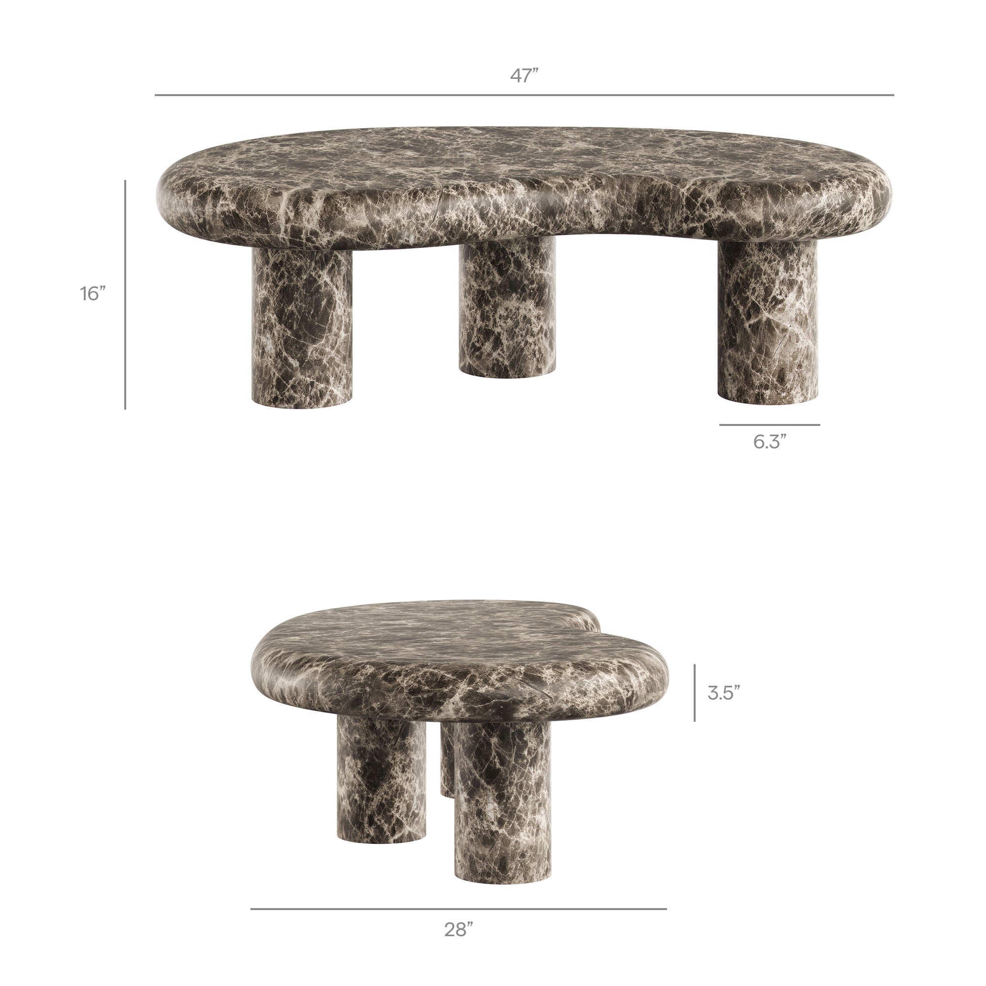 Modway Elowen Outdoor Patio Faux Marble Coffee Table