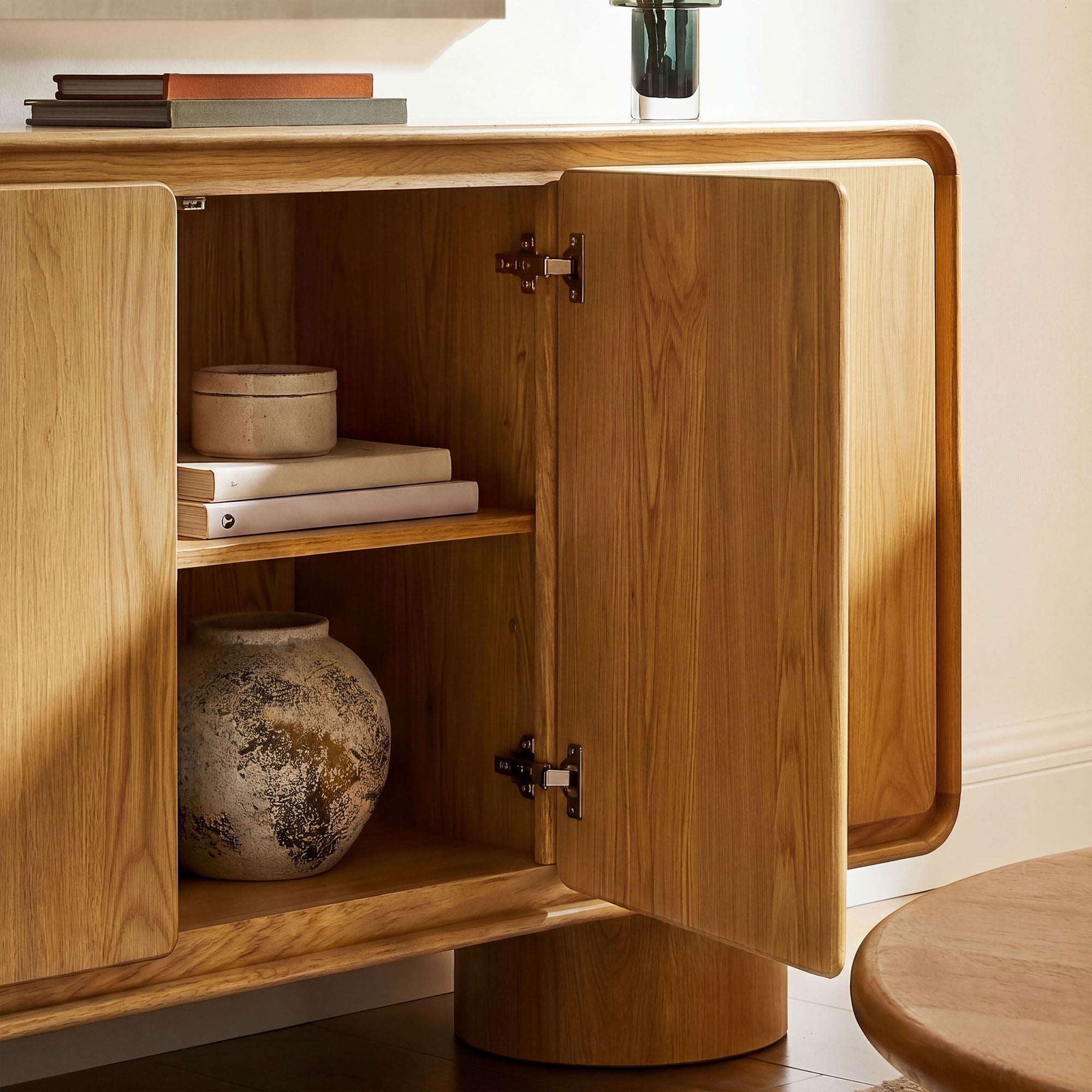 Modway EEI-7575 Lumo 3-Door Curved Wood Accent Cabinet