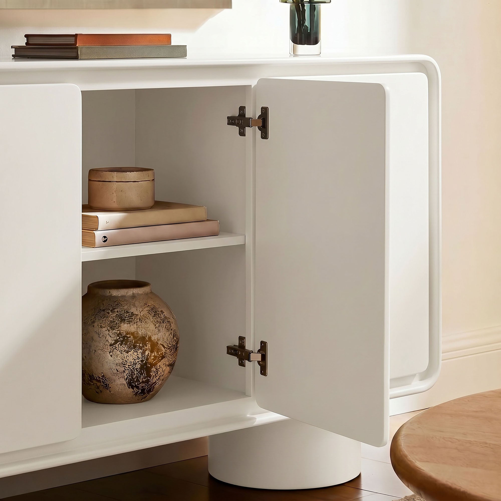 Modway EEI-7576 Lumo 3-Door Curved Wood Accent Cabinet