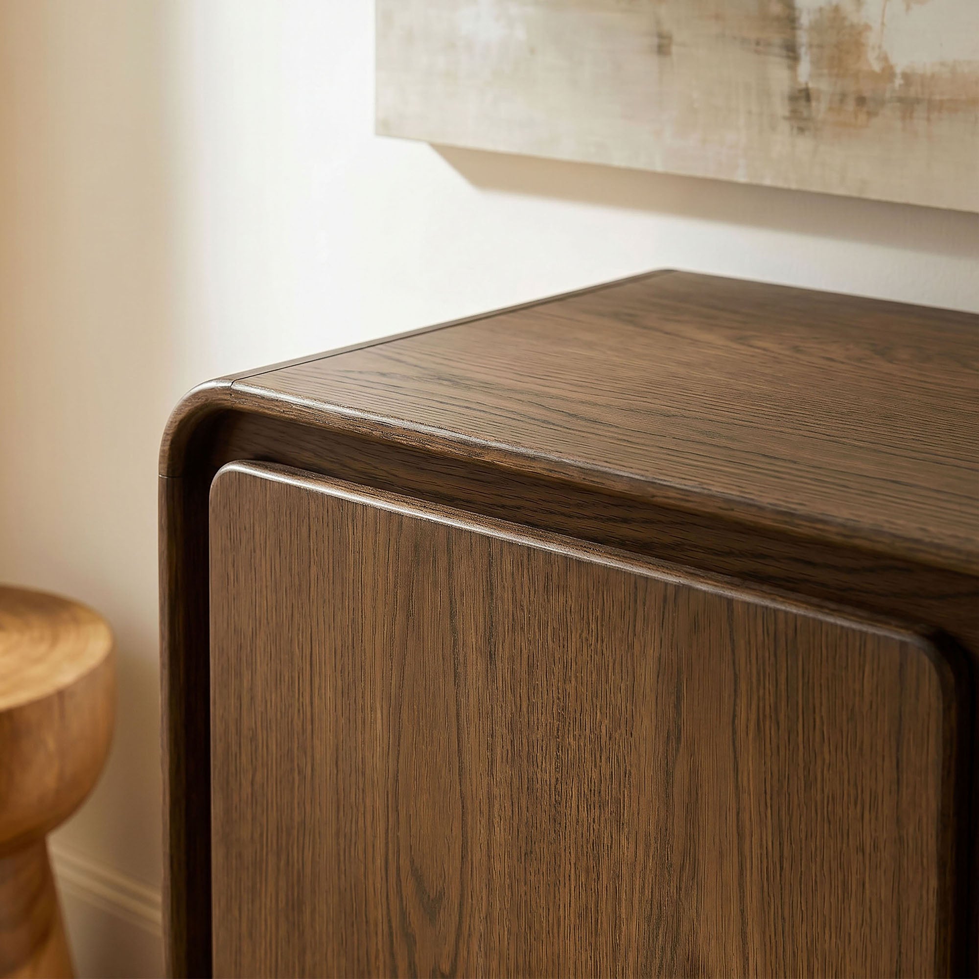 Modway EEI-7577 Lumo 3-Door Curved Wood Accent Cabinet