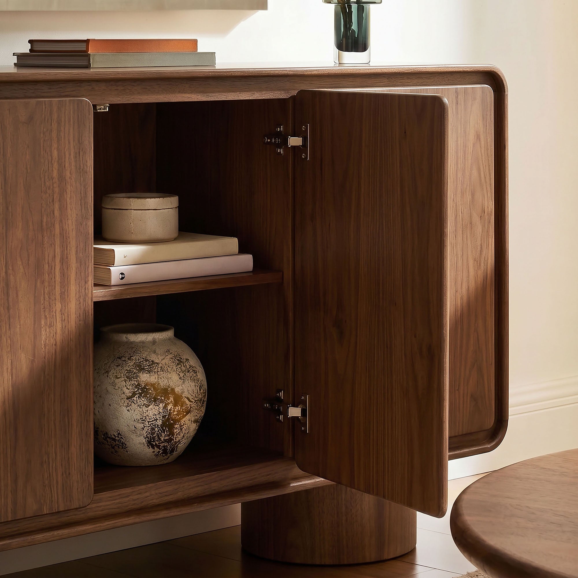 Modway EEI-7577 Lumo 3-Door Curved Wood Accent Cabinet