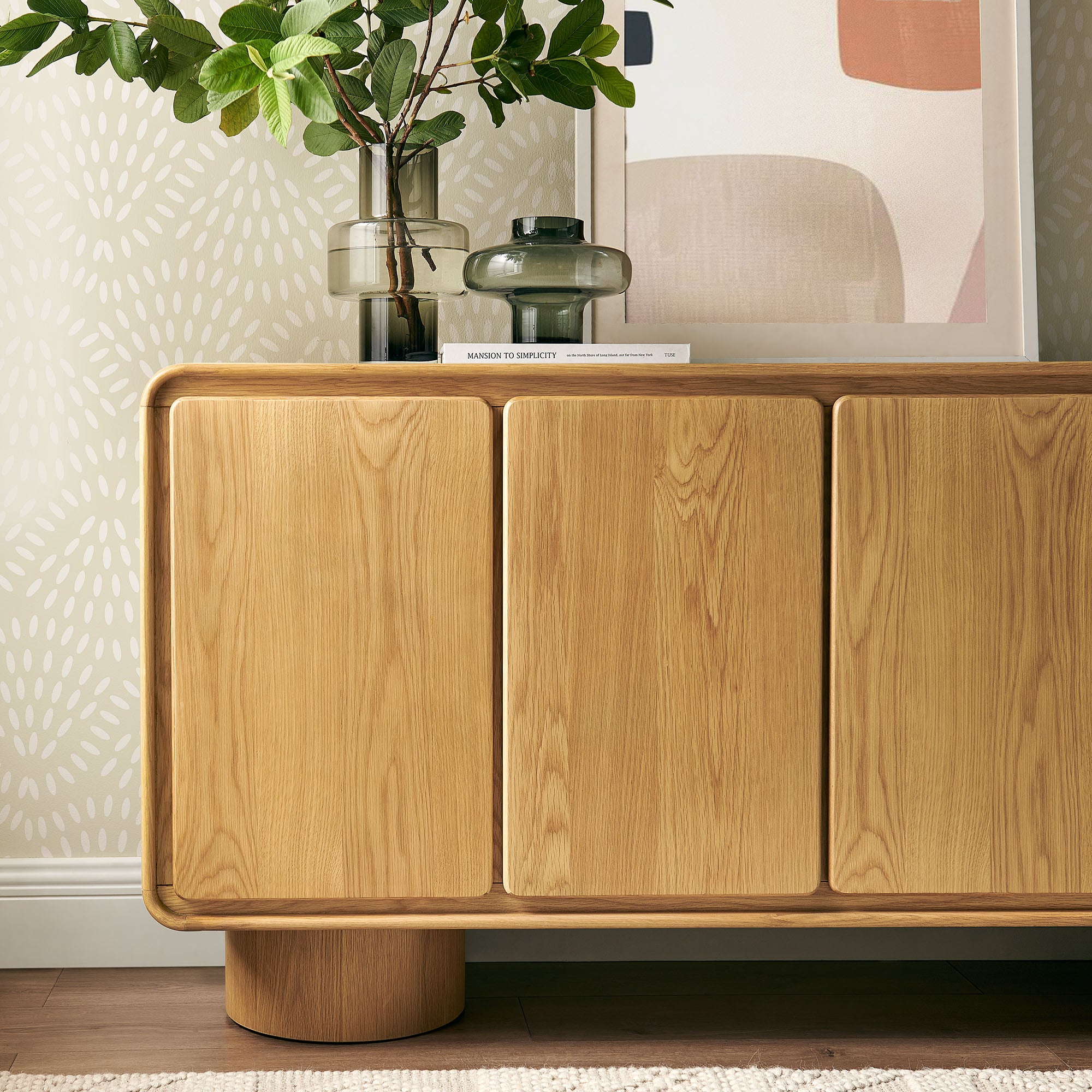 Modway EEI-7578 Lumo 4-Door Curved Wood Accent Cabinet