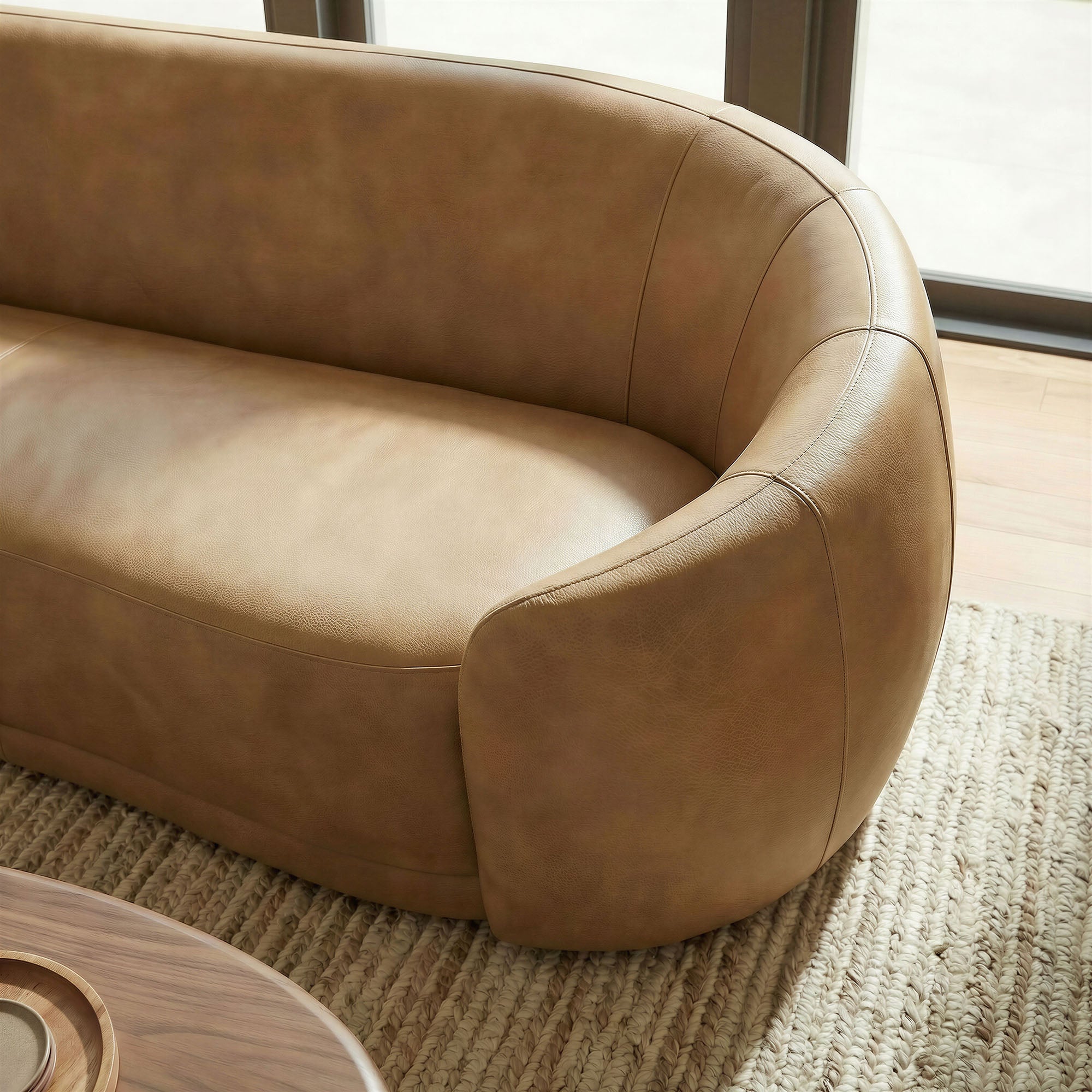 Modway EEI-7582 Contessa Curved Vegan Leather Sofa