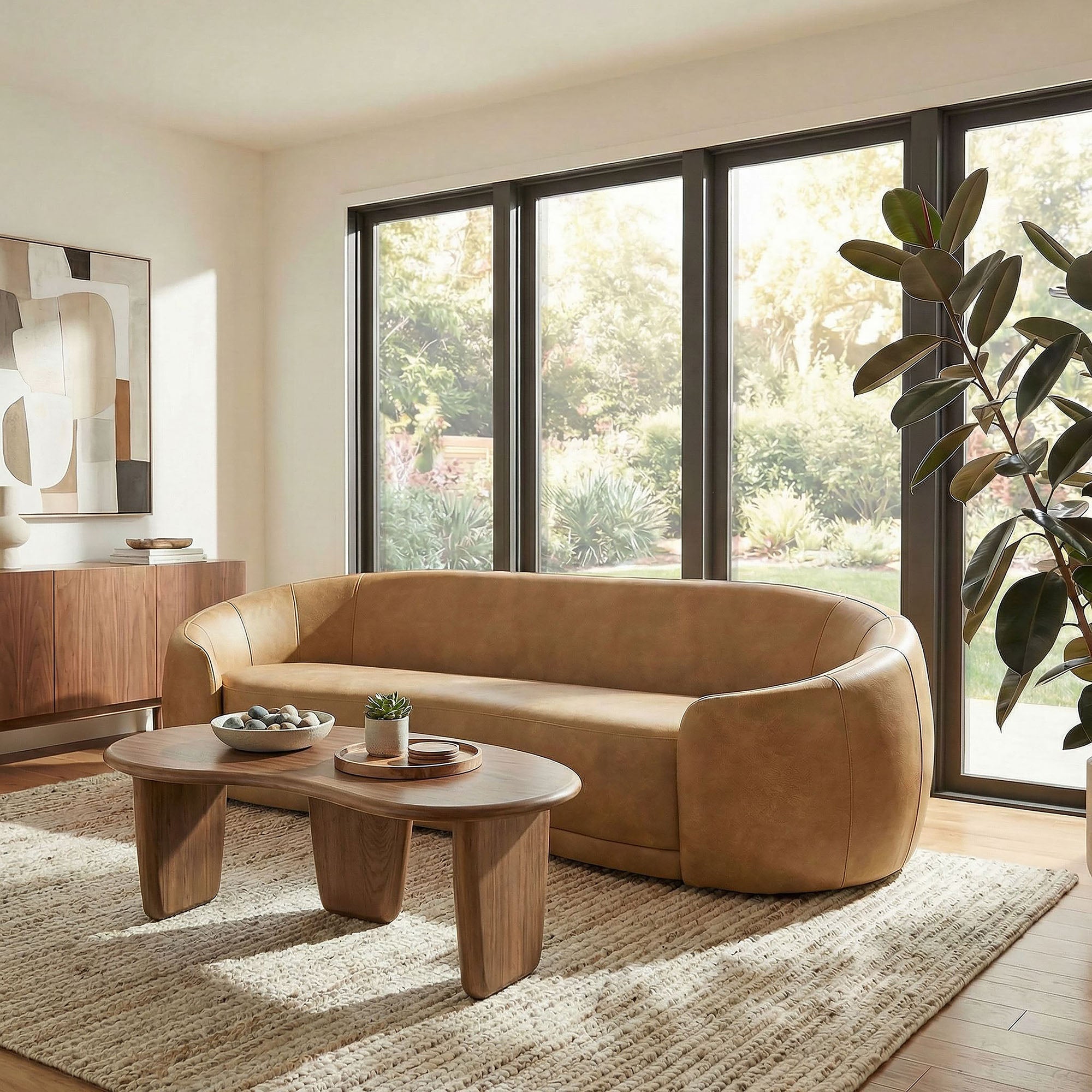 Modway EEI-7582 Contessa Curved Vegan Leather Sofa