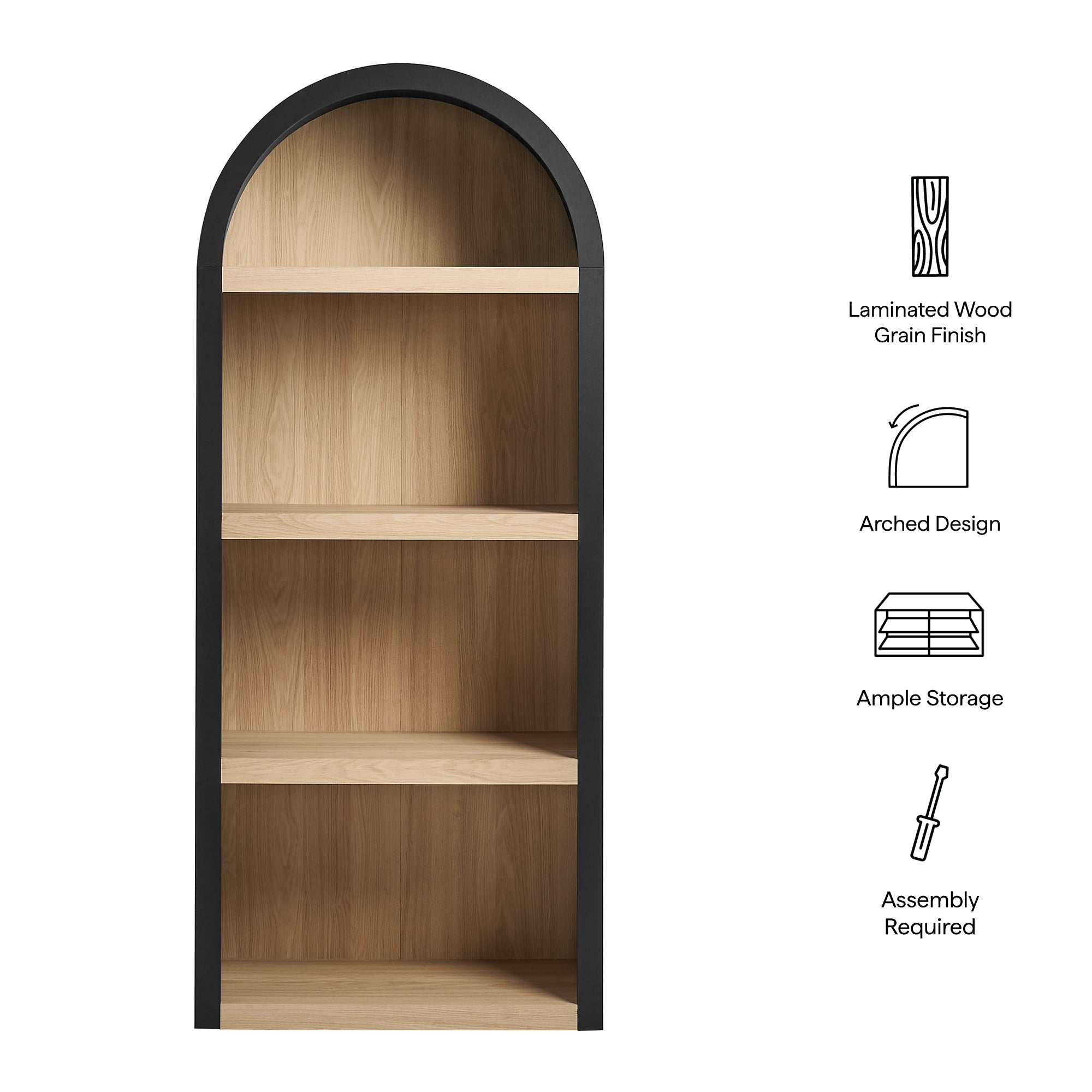 Modway EEI-7584 Caleb 4 Arched Display Shelf Bookcase
