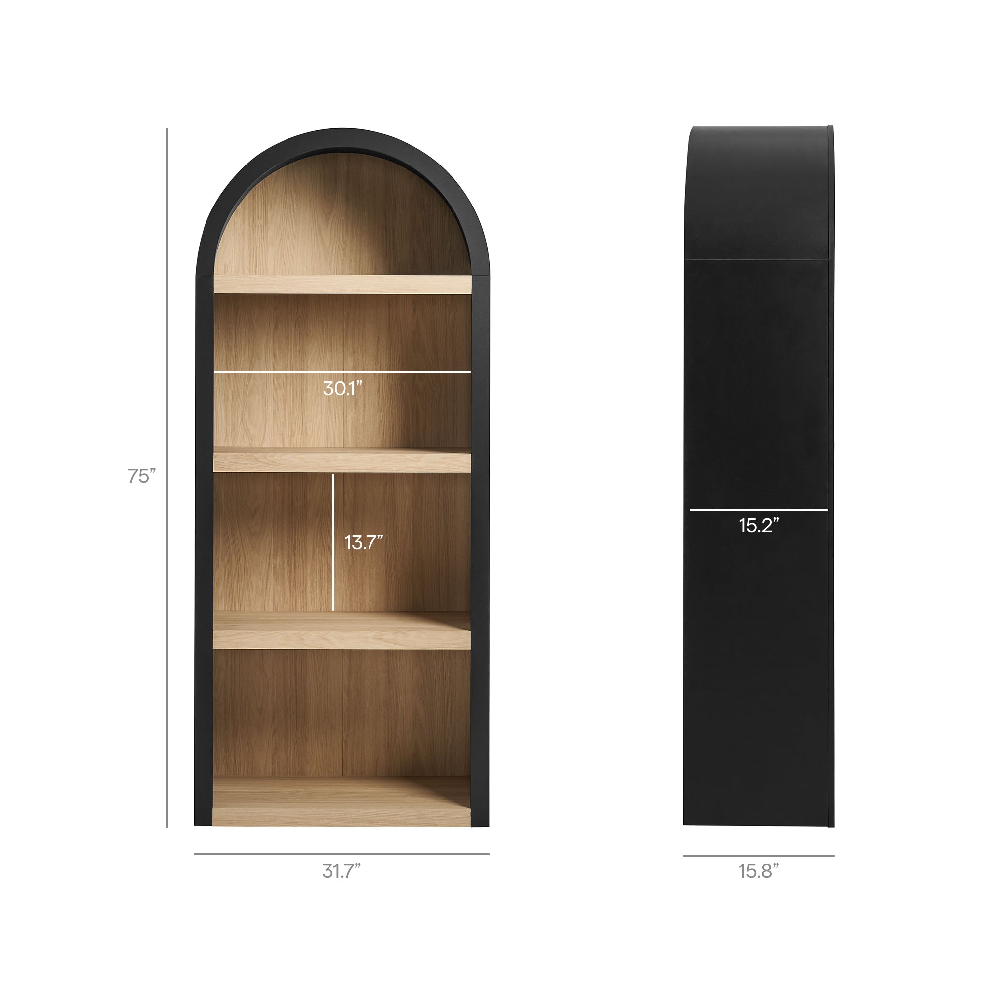Modway EEI-7584 Caleb 4 Arched Display Shelf Bookcase