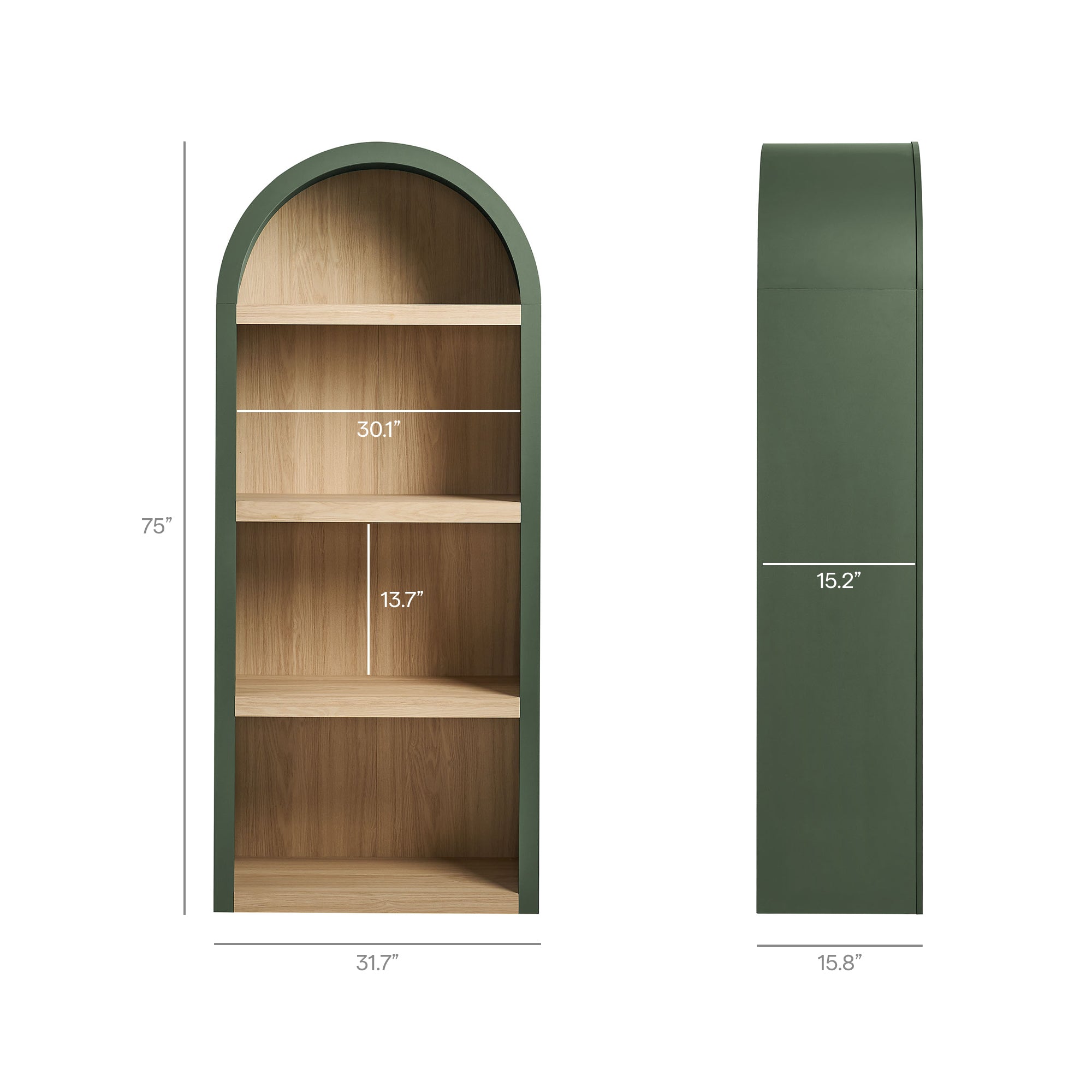 Modway EEI-7584 Caleb 4 Arched Display Shelf Bookcase