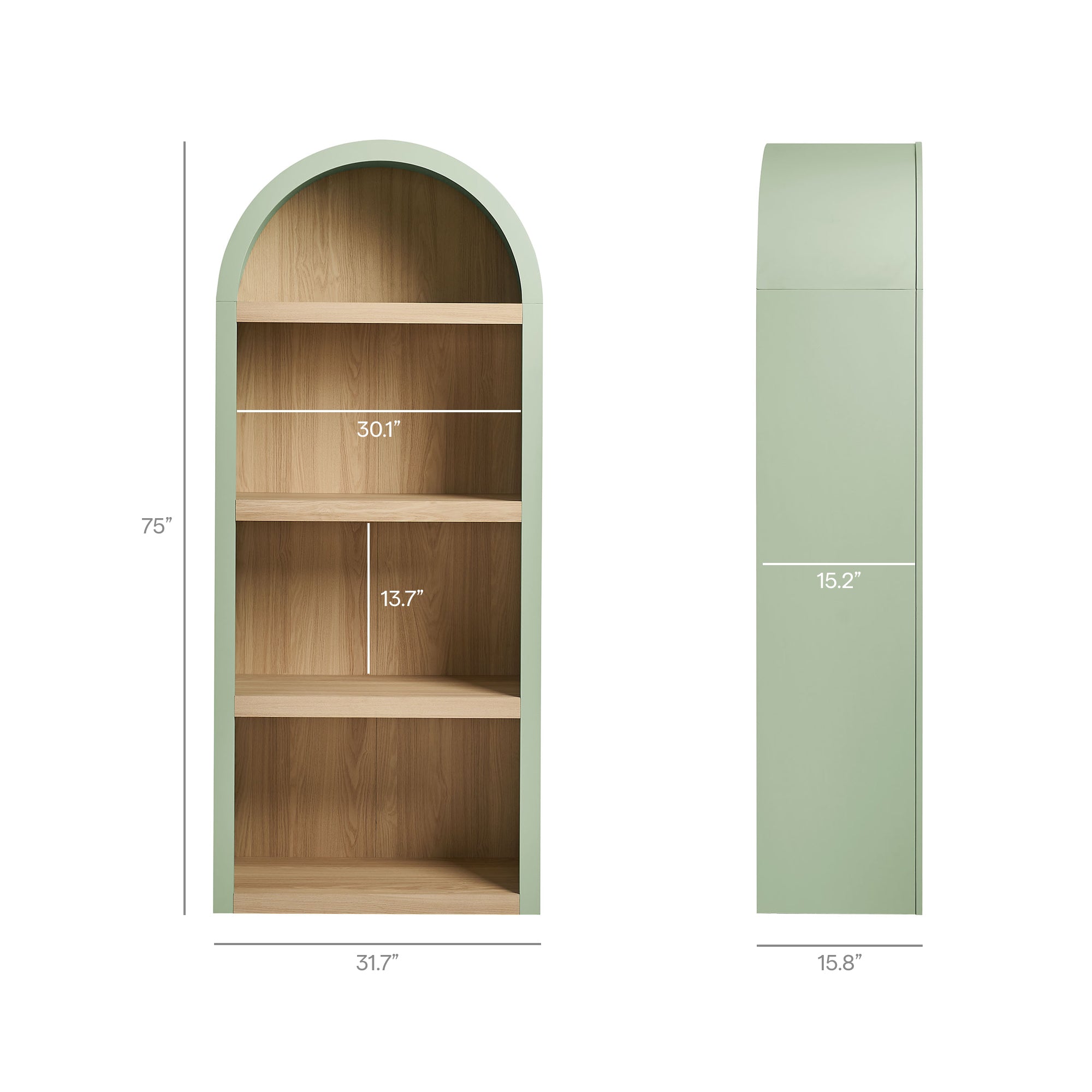 Modway EEI-7584 Caleb 4 Arched Display Shelf Bookcase
