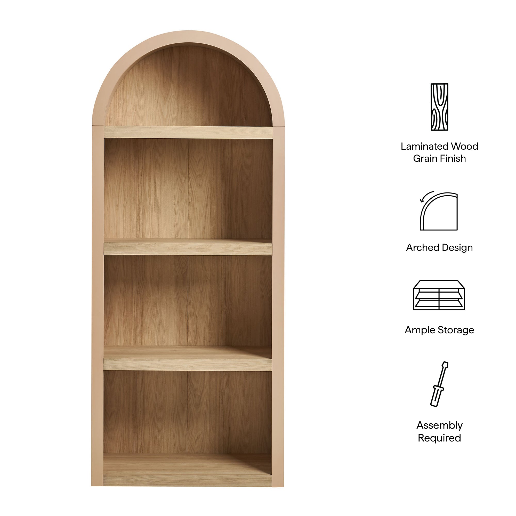 Modway EEI-7584 Caleb 4 Arched Display Shelf Bookcase