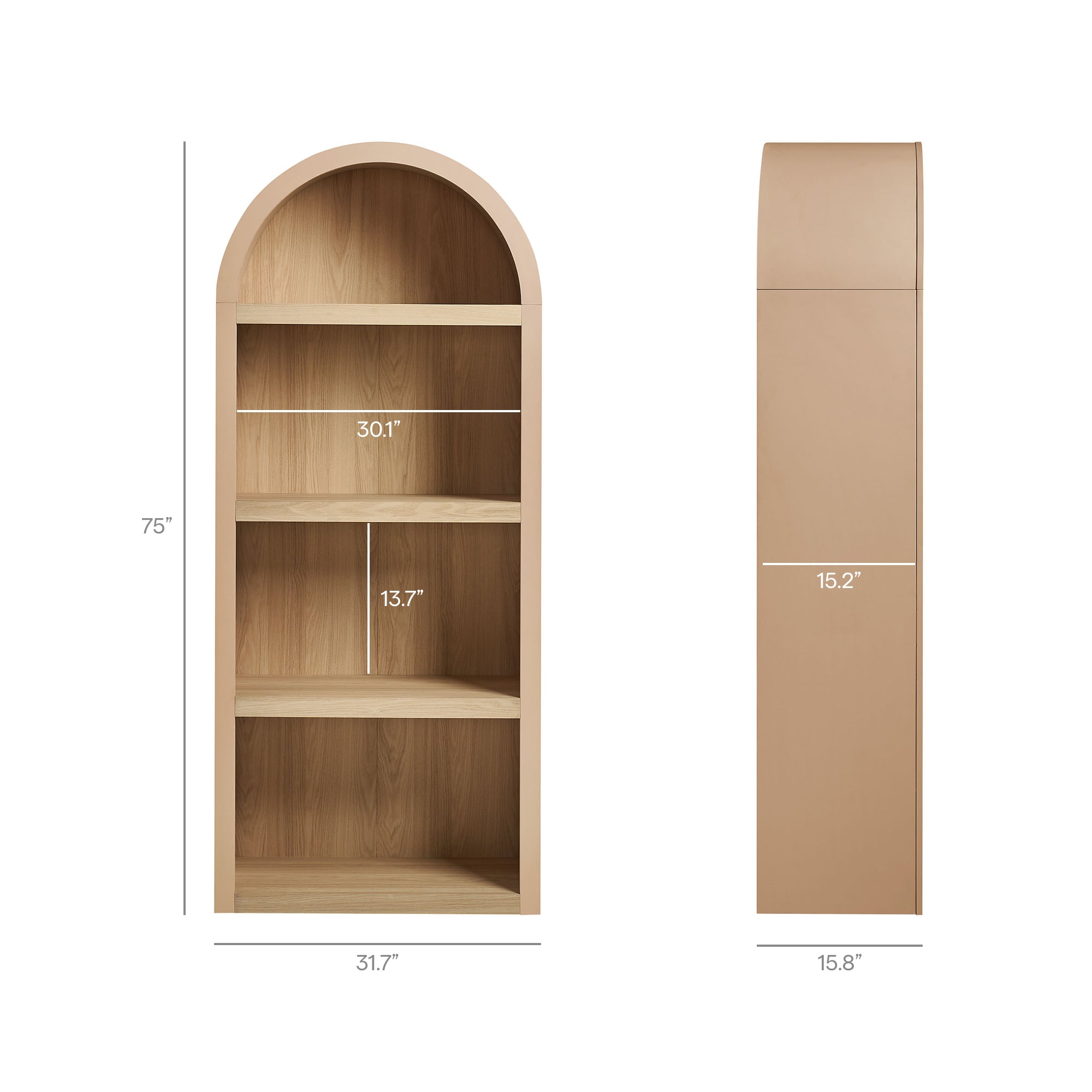 Modway EEI-7584 Caleb 4 Arched Display Shelf Bookcase