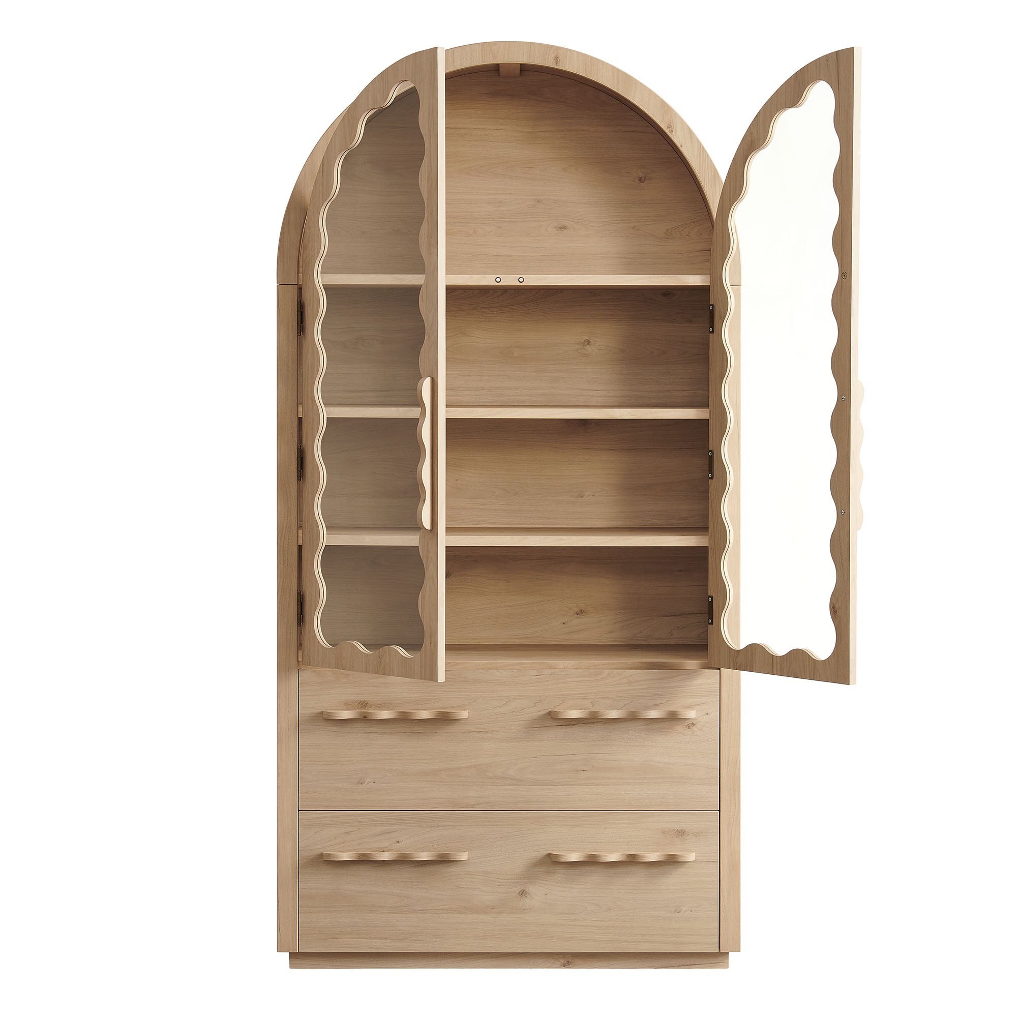 Modway Rory 76 Inch Arched Kitchen Pantry Display Cabinet
