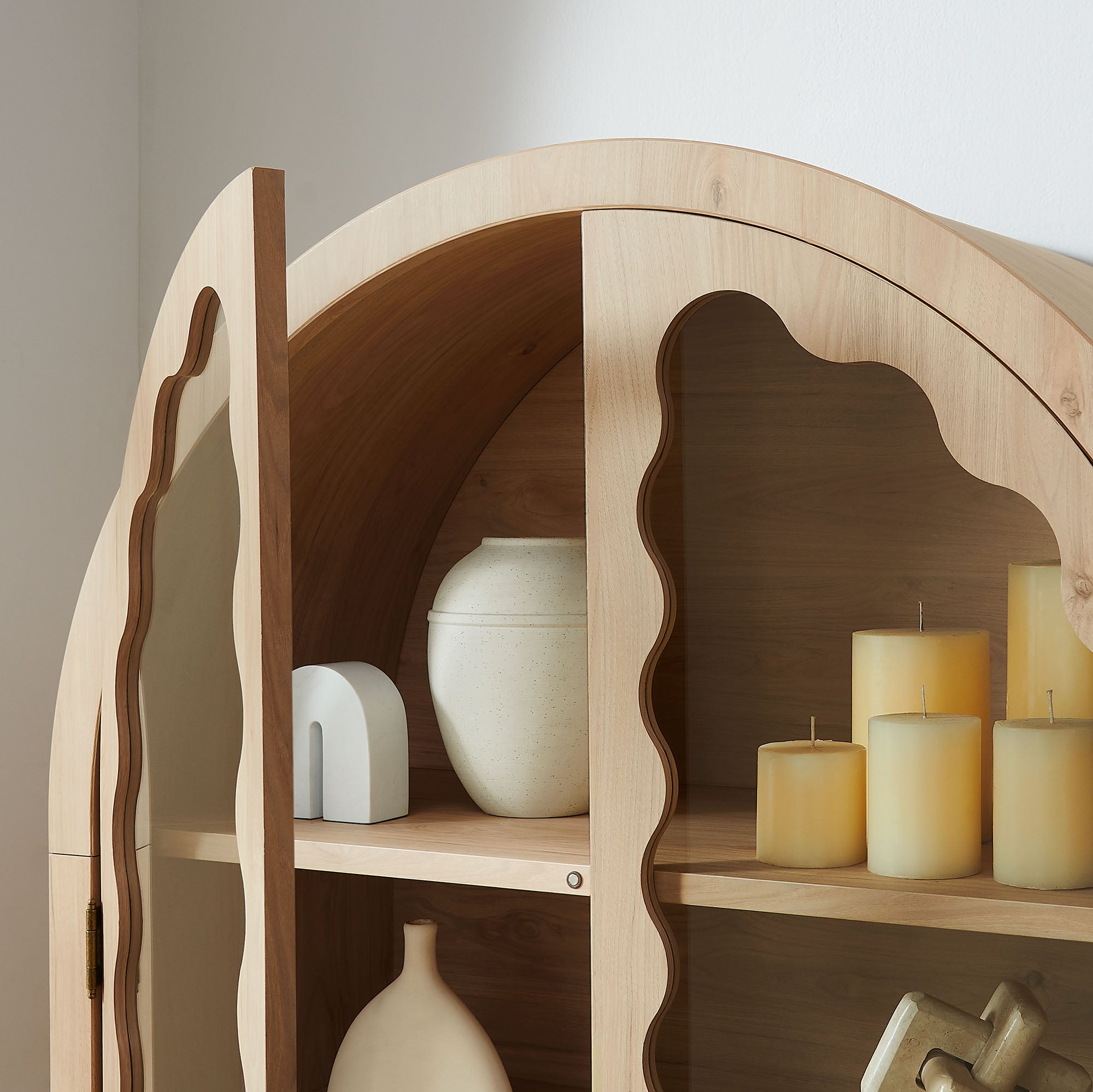 Modway Rory 76 Inch Arched Kitchen Pantry Display Cabinet