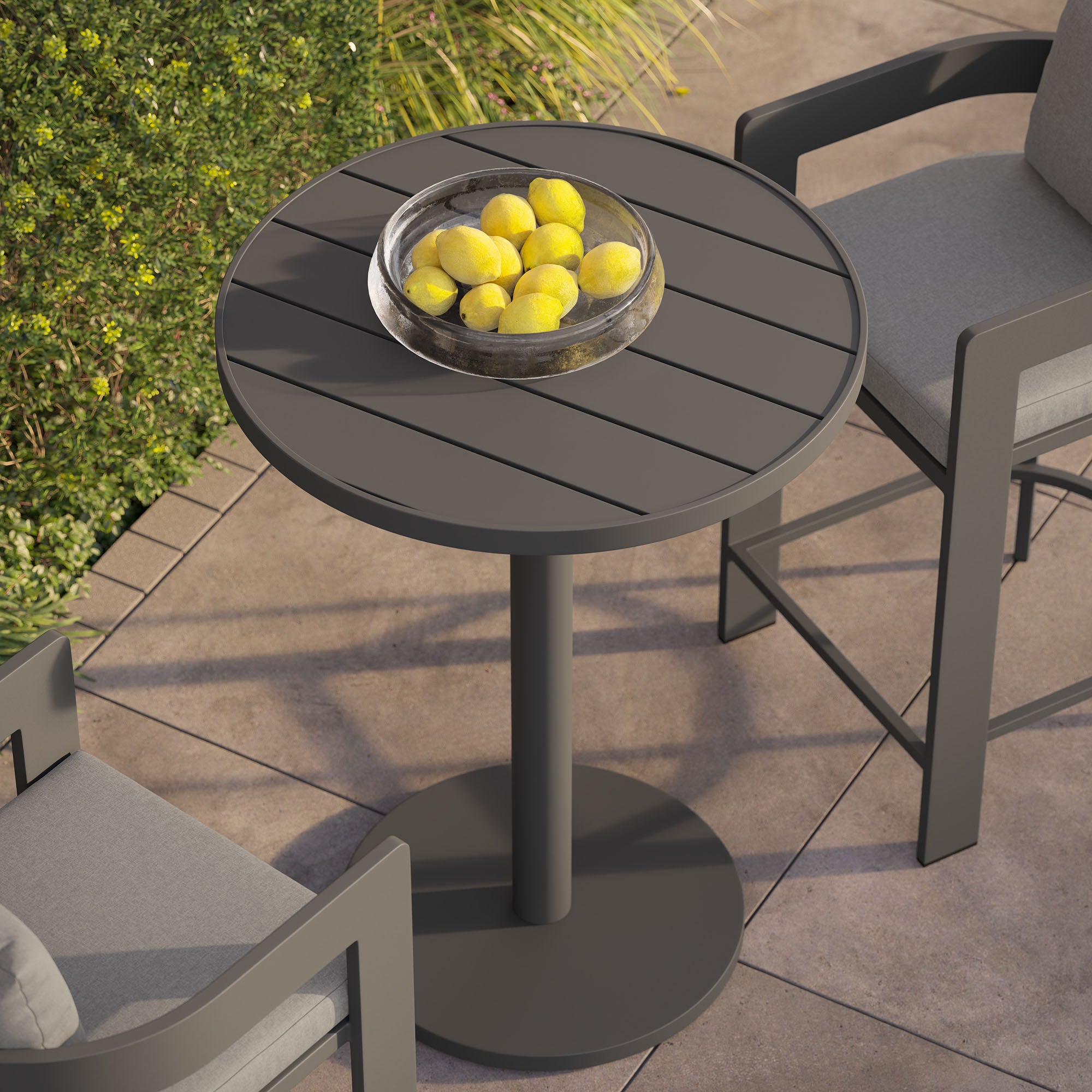Modway EEI-7594 Tahoe 31 Inch Round Outdoor Patio Aluminum Bar Table