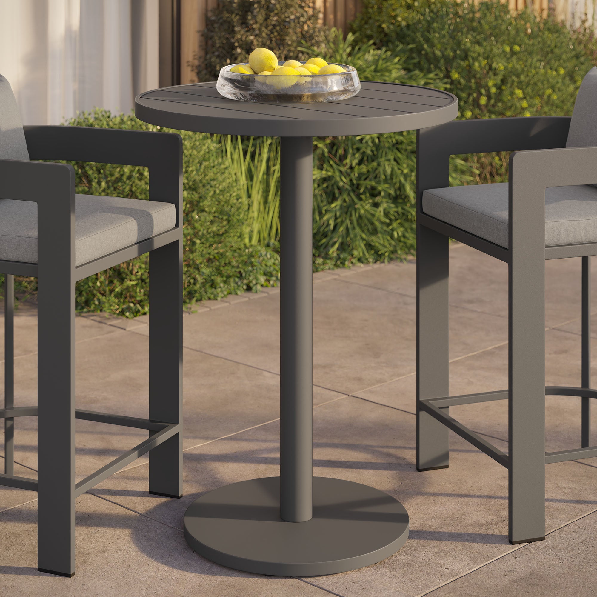 Modway Tahoe 31 Inch Round Outdoor Patio Aluminum Bar Table