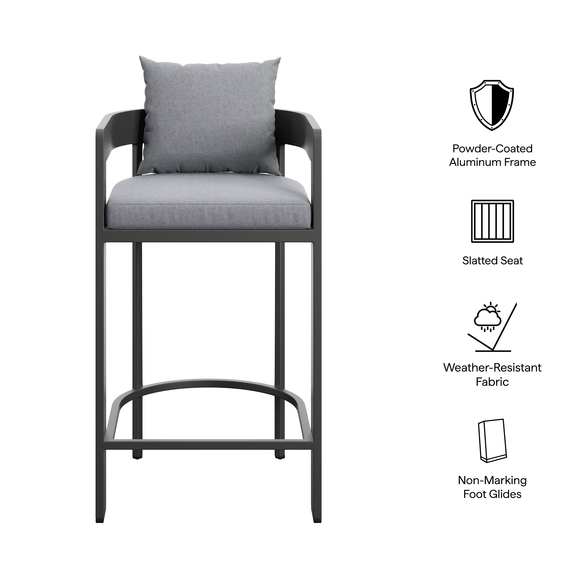 Modway EEI-7595 Tahoe Outdoor Patio Patio Aluminum Bar Chair