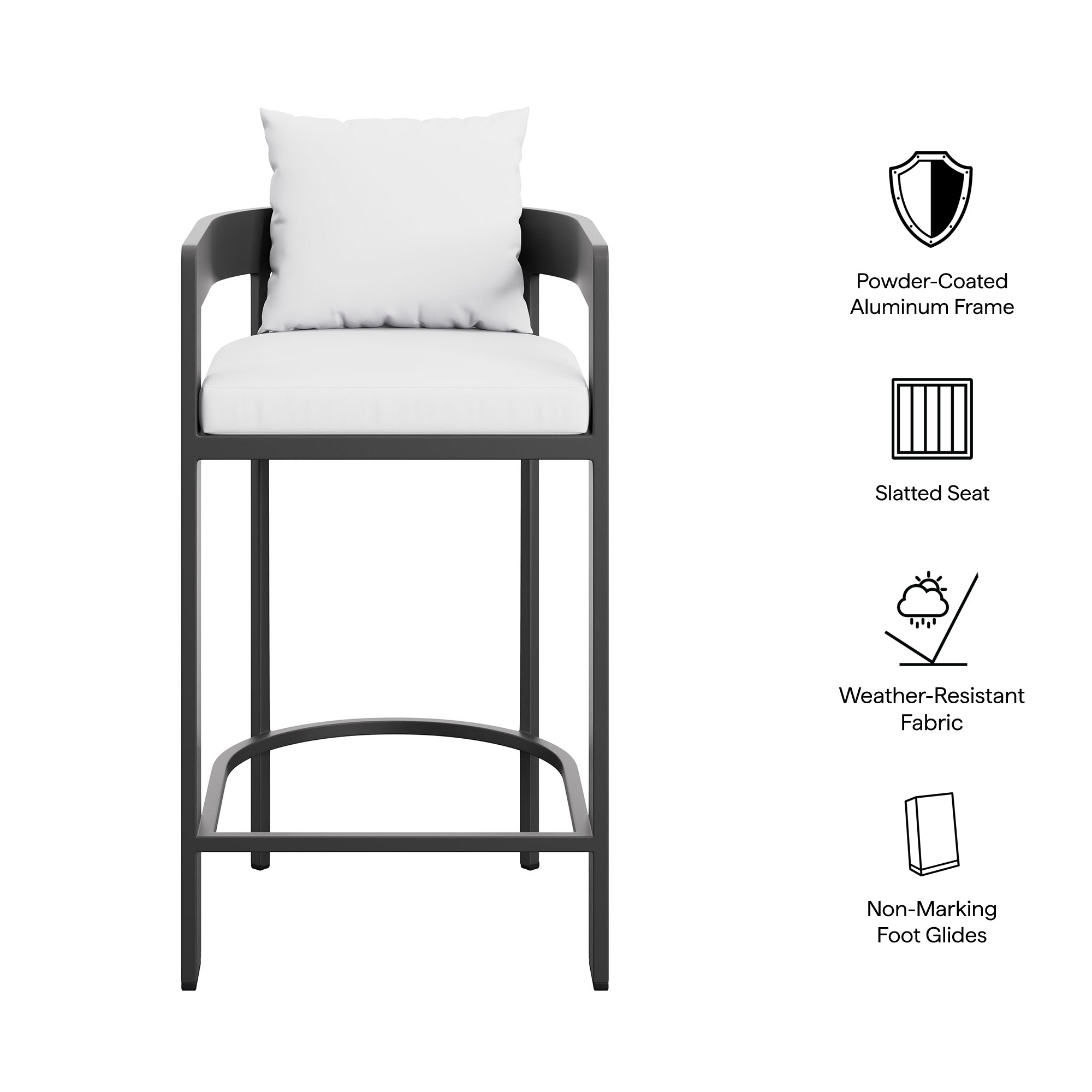 Modway EEI-7595 Tahoe Outdoor Patio Patio Aluminum Bar Chair