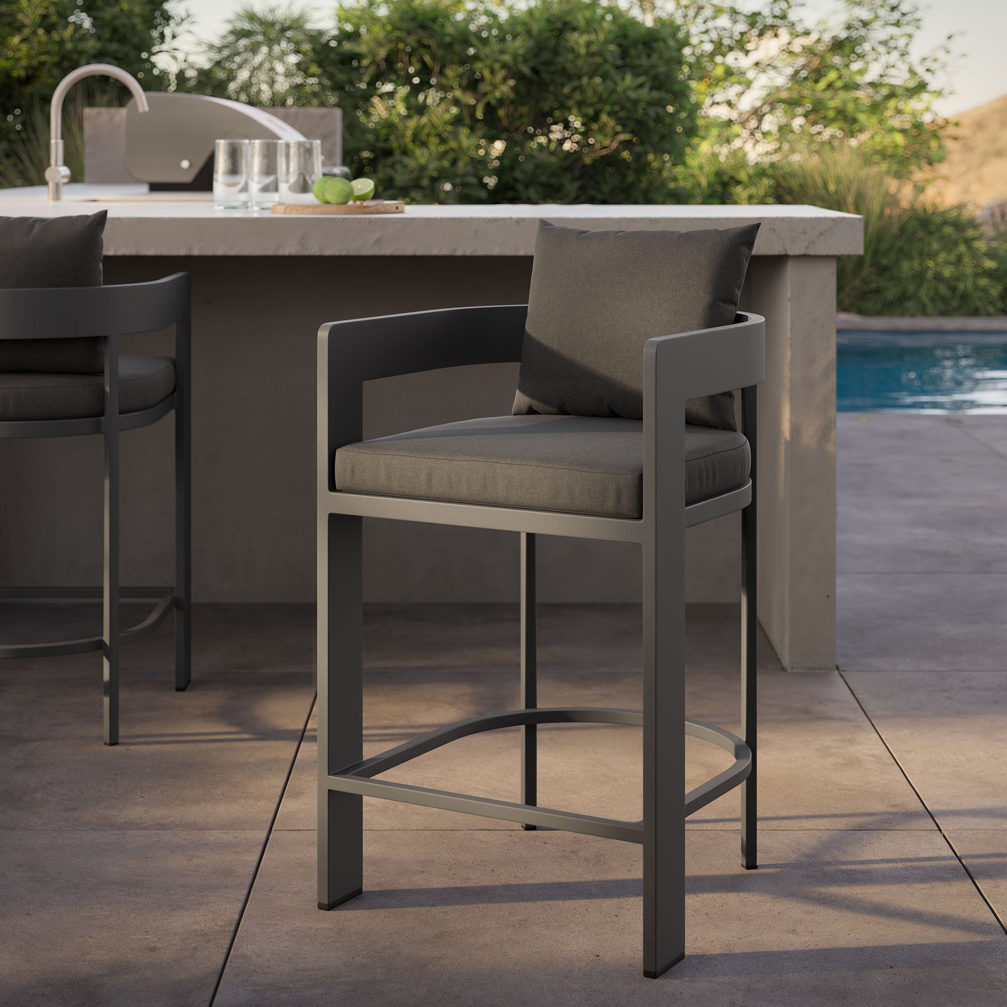 Modway EEI-7596 Tahoe Outdoor Patio Patio Aluminum Counter Stool