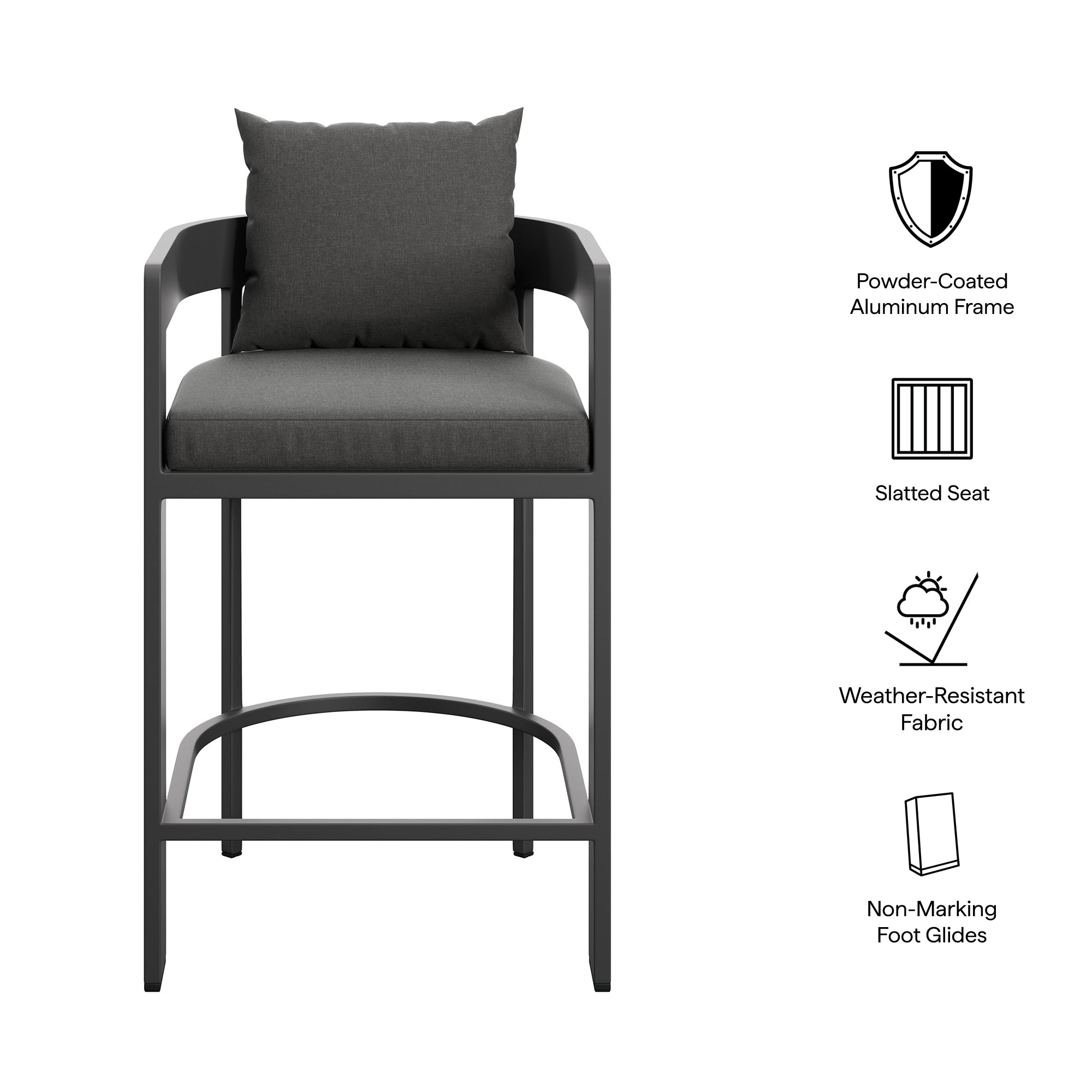 Modway EEI-7596 Tahoe Outdoor Patio Patio Aluminum Counter Stool