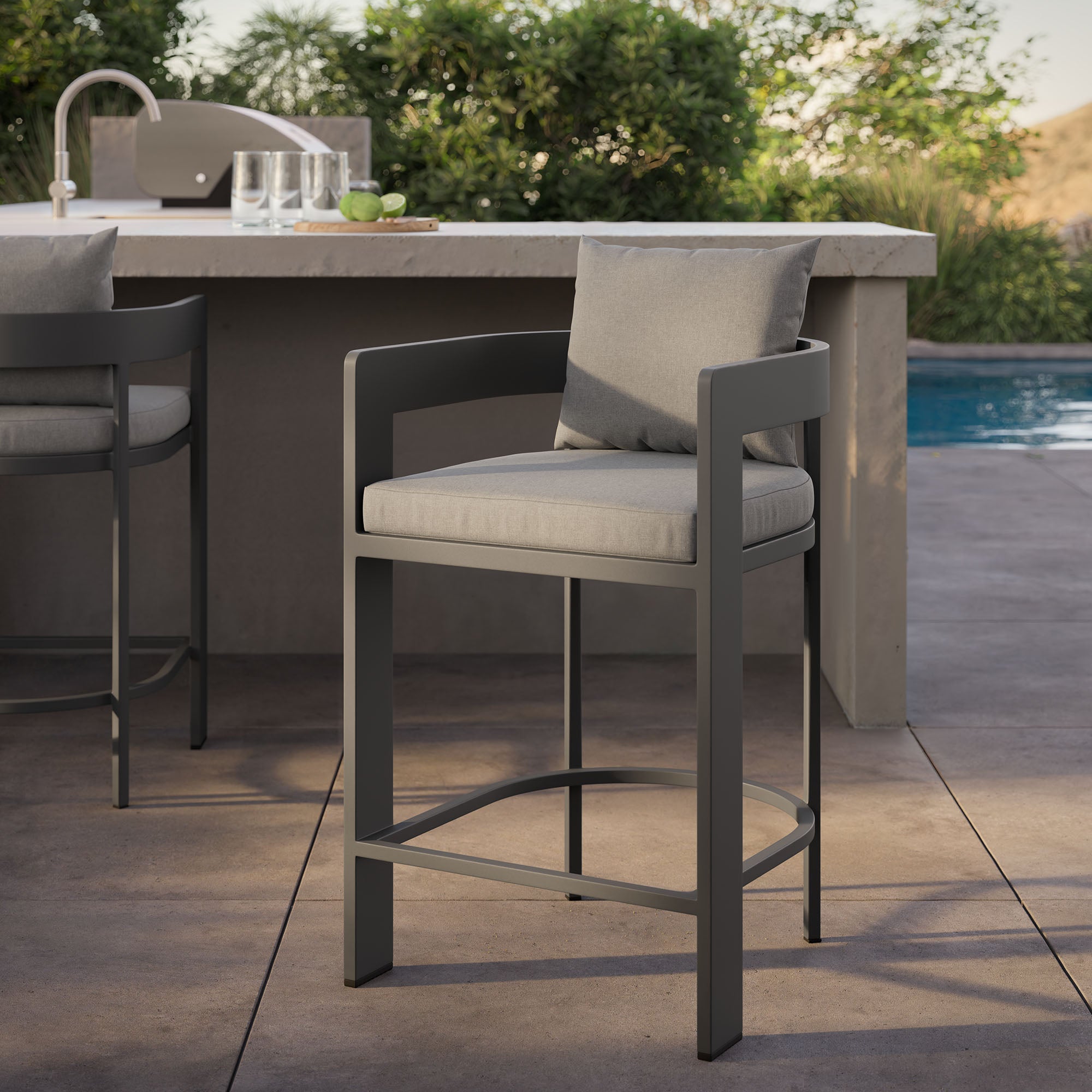Modway EEI-7596 Tahoe Outdoor Patio Patio Aluminum Counter Stool