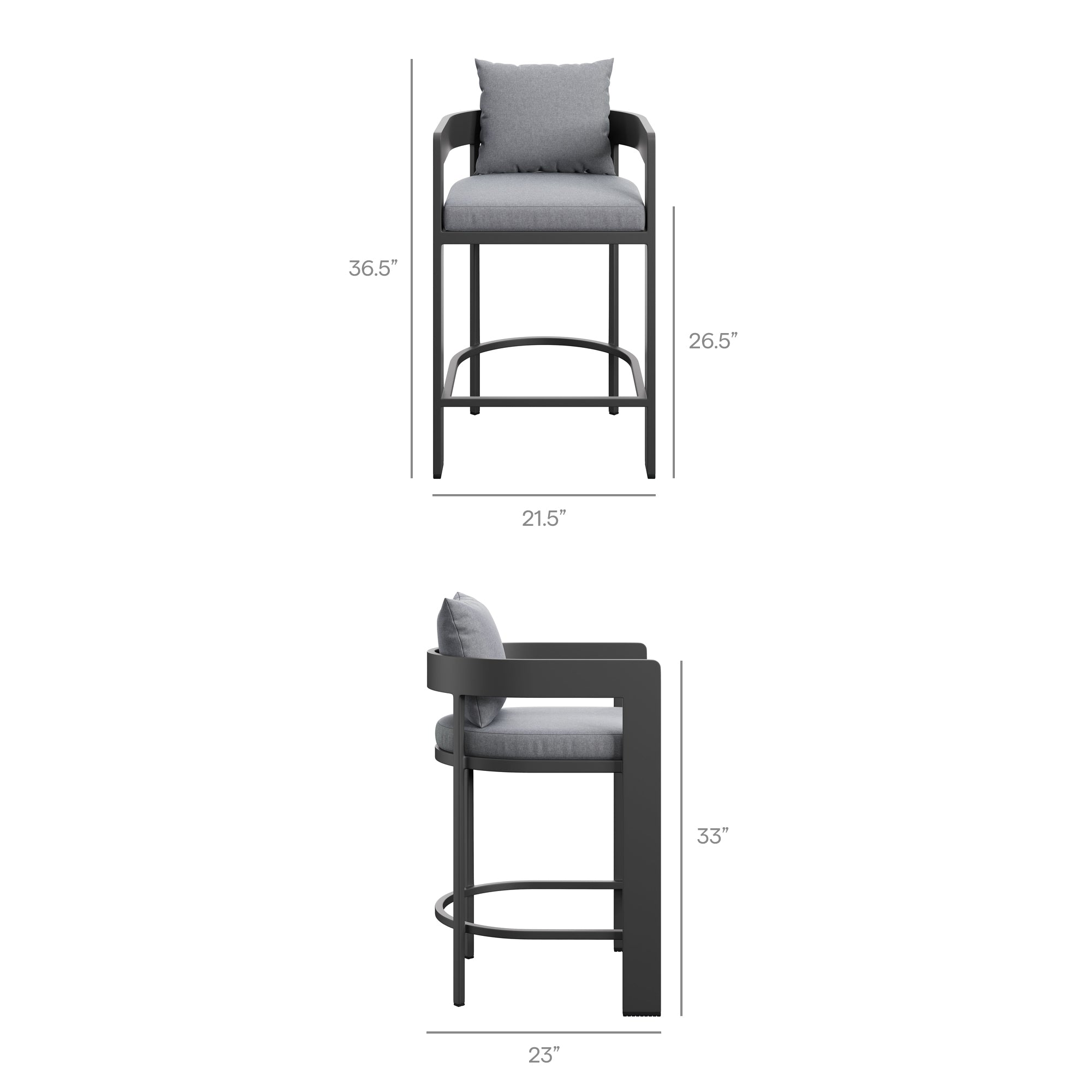 Modway Tahoe Outdoor Patio Patio Aluminum Counter Stool