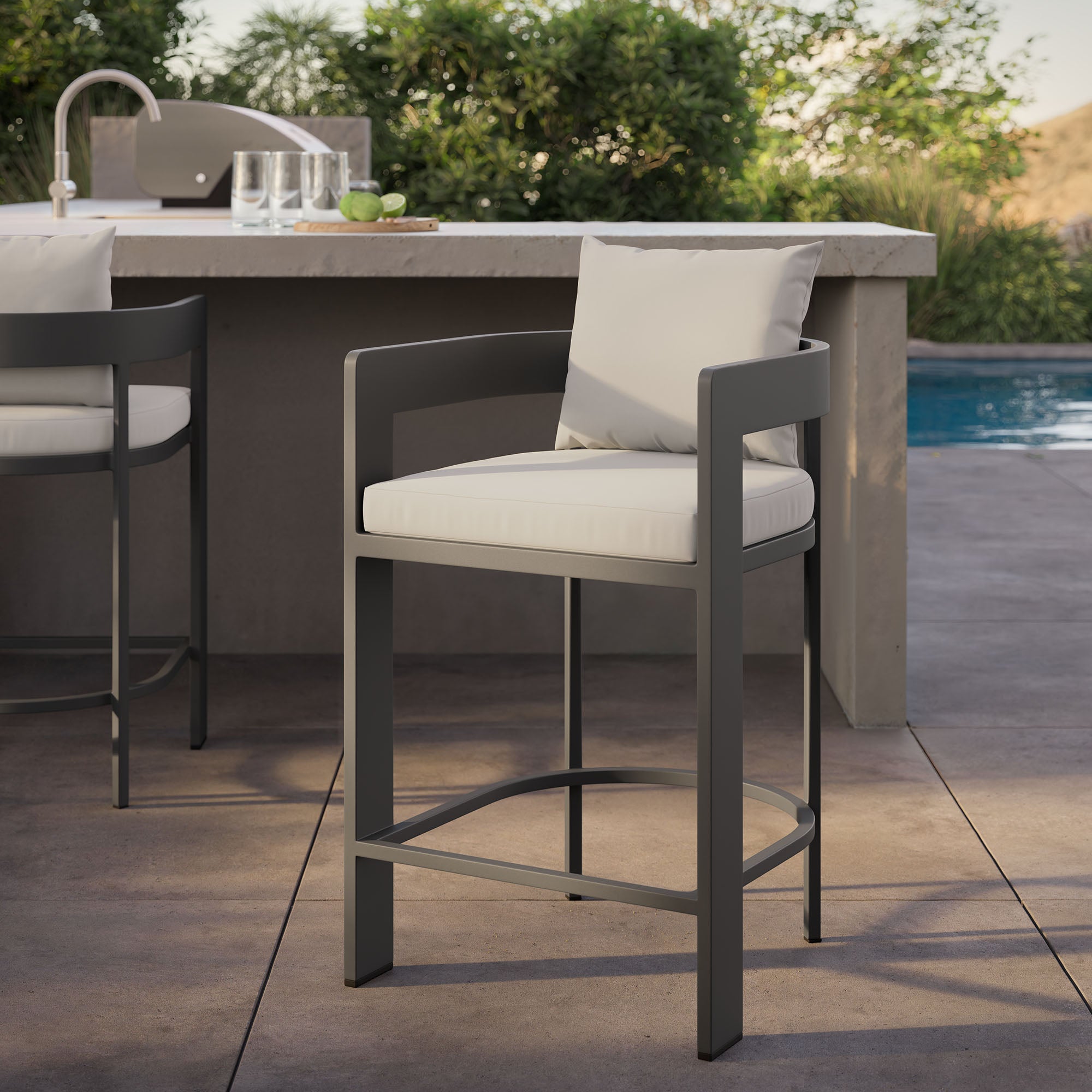 Modway EEI-7596 Tahoe Outdoor Patio Patio Aluminum Counter Stool