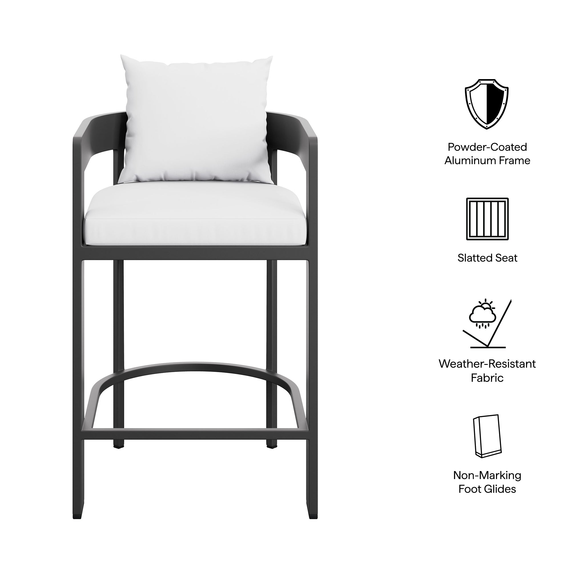 Modway Tahoe Outdoor Patio Patio Aluminum Counter Stool
