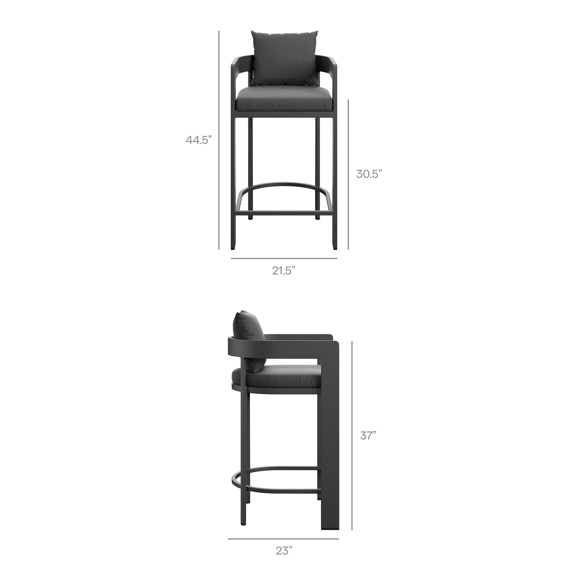 Modway Tahoe 3-Piece Outdoor Patio Aluminum Bar Set
