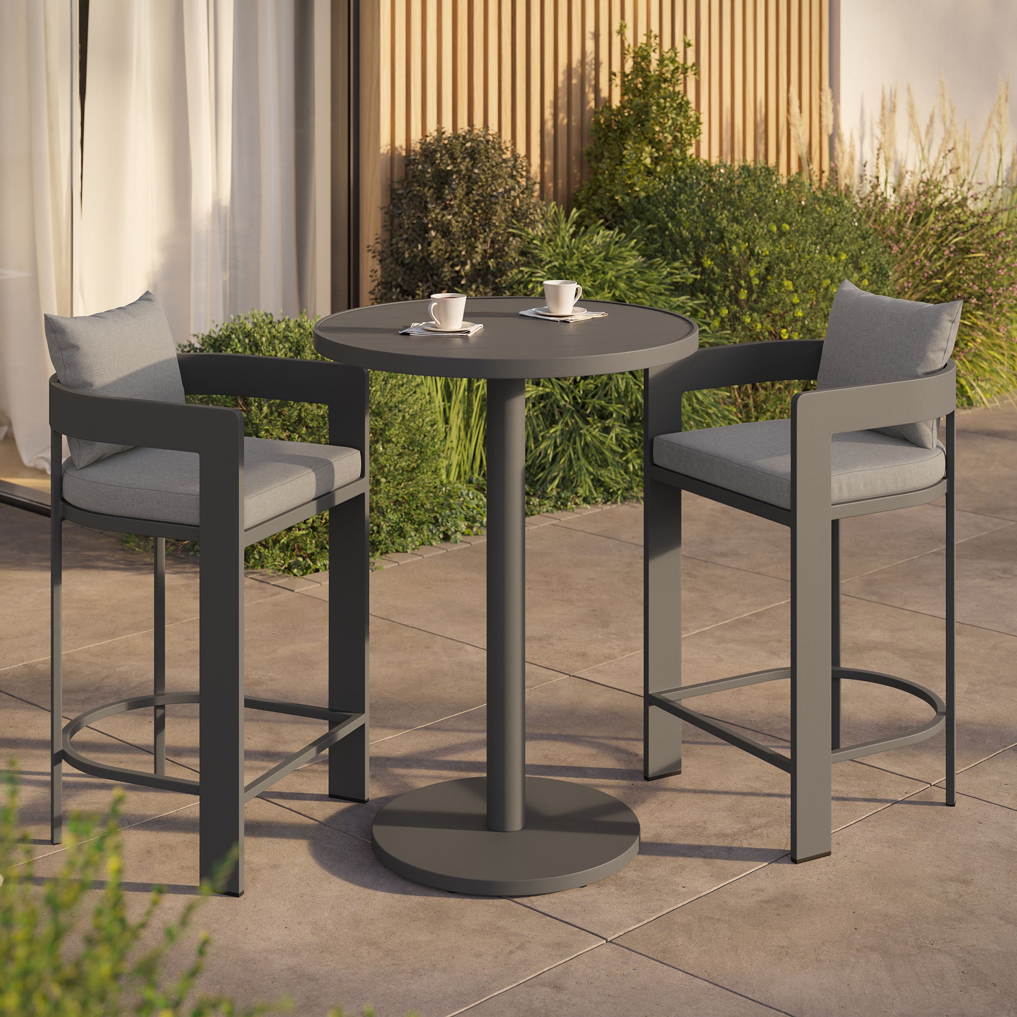 Modway Tahoe 3-Piece Outdoor Patio Aluminum Bar Set