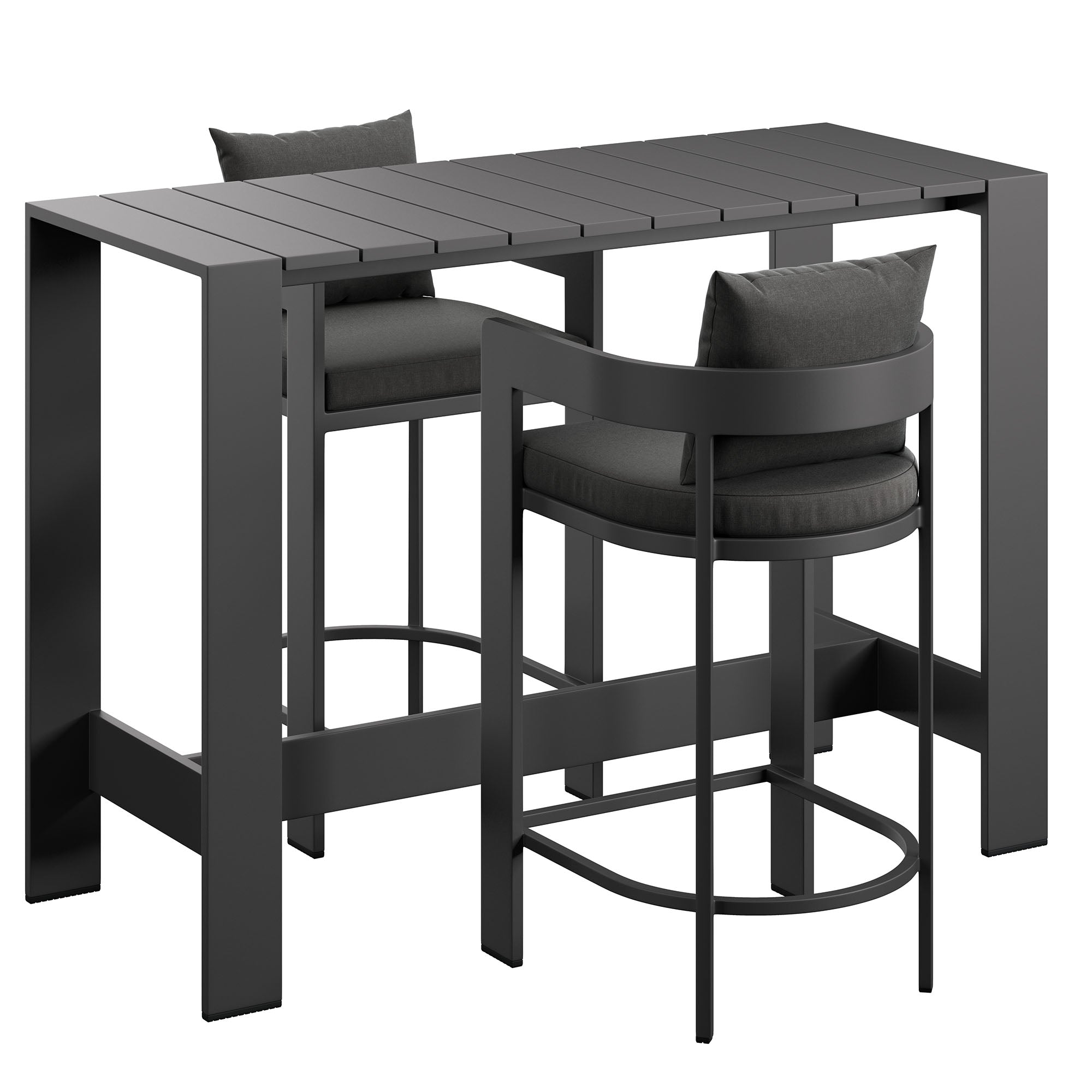 Modway EEI-7598 Tahoe 3-Piece Outdoor Patio Aluminum Bar Table Set