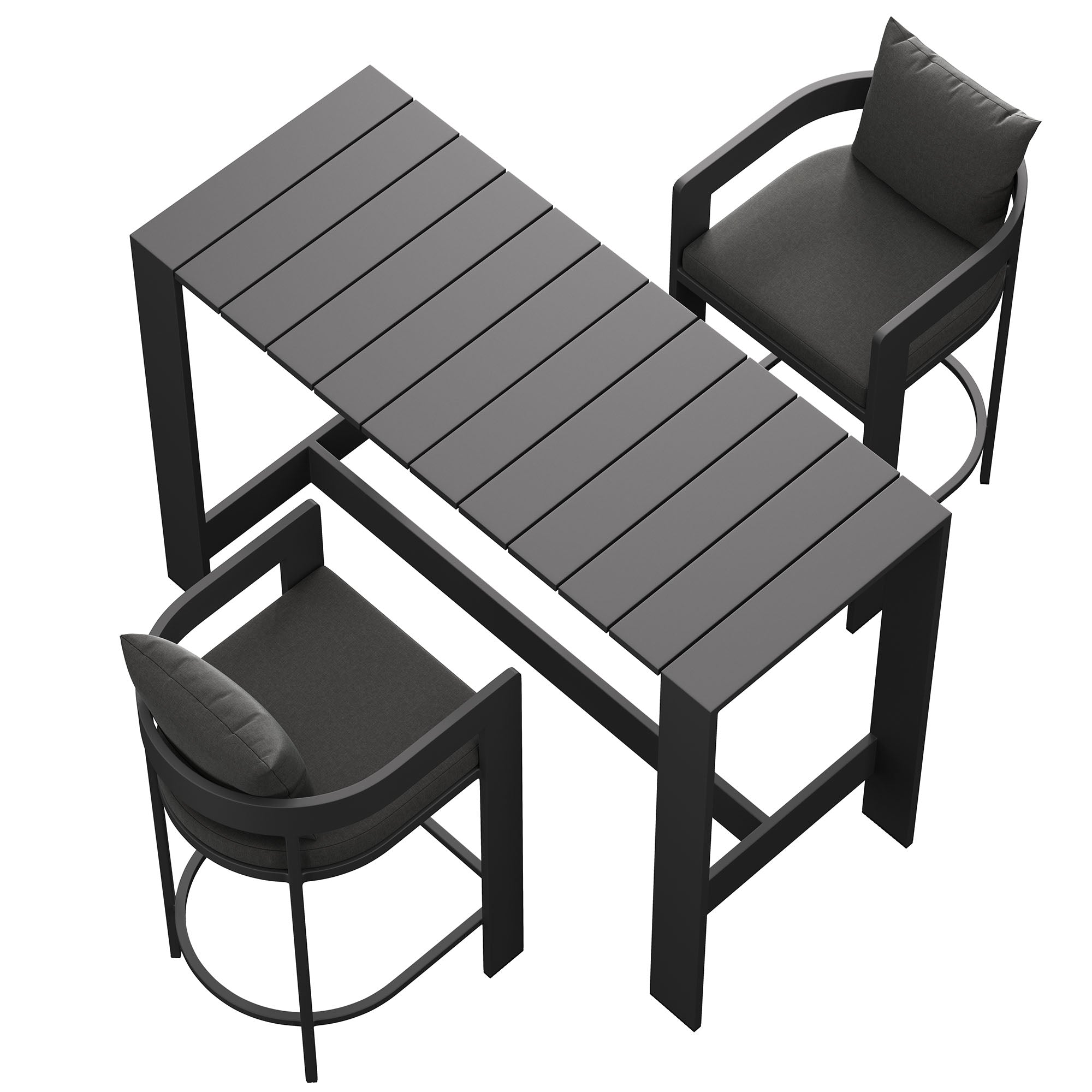 Modway EEI-7598 Tahoe 3-Piece Outdoor Patio Aluminum Bar Table Set