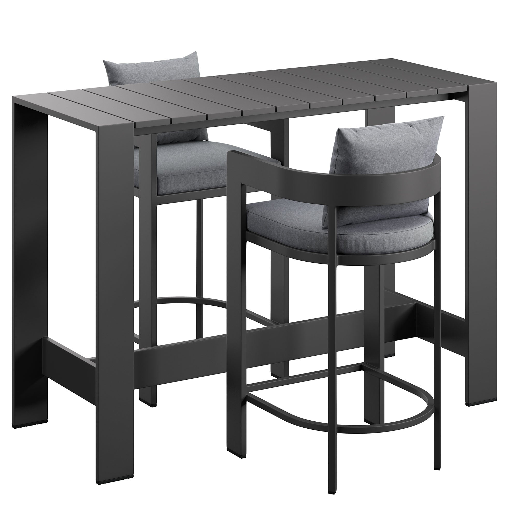 Modway EEI-7598 Tahoe 3-Piece Outdoor Patio Aluminum Bar Table Set