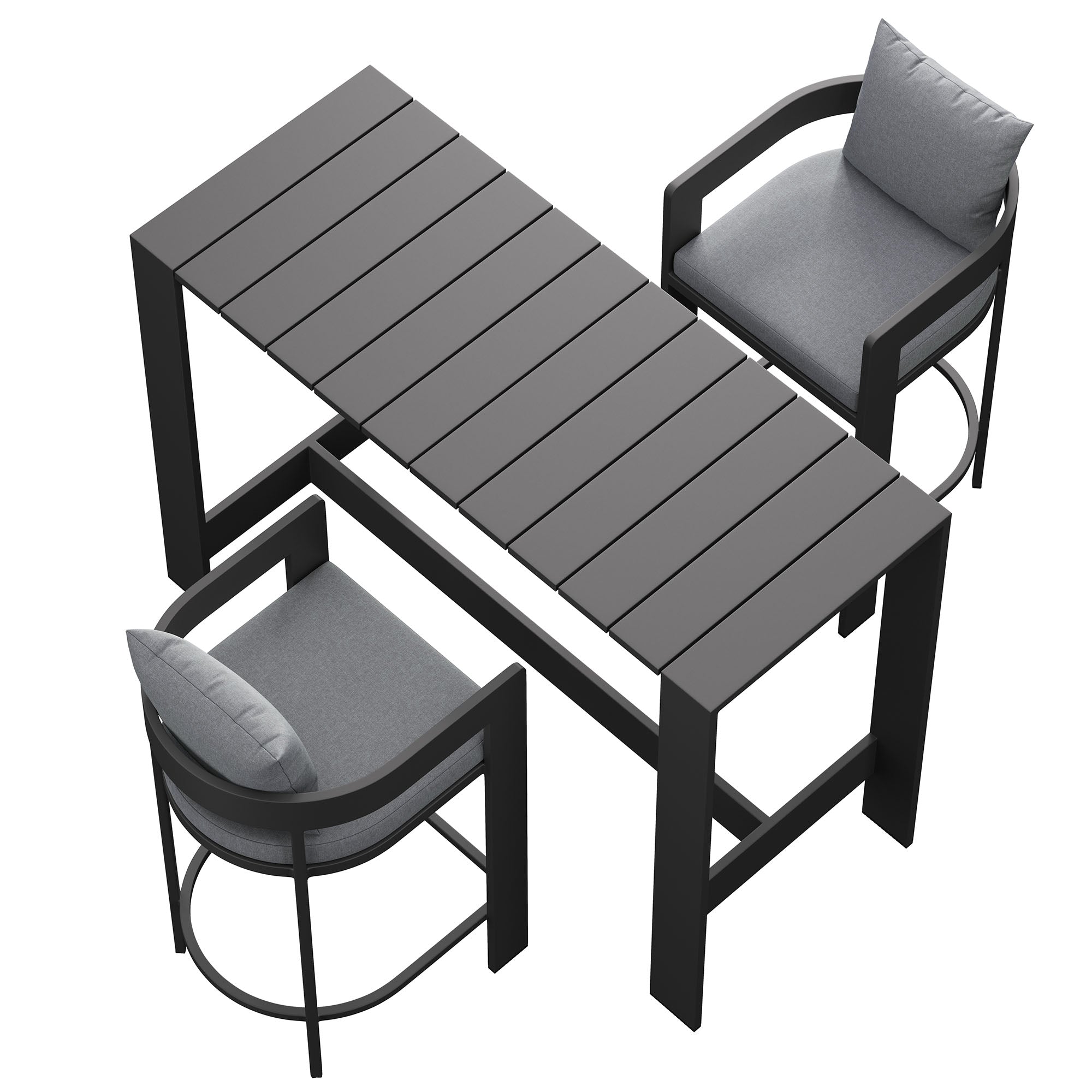 Modway EEI-7598 Tahoe 3-Piece Outdoor Patio Aluminum Bar Table Set