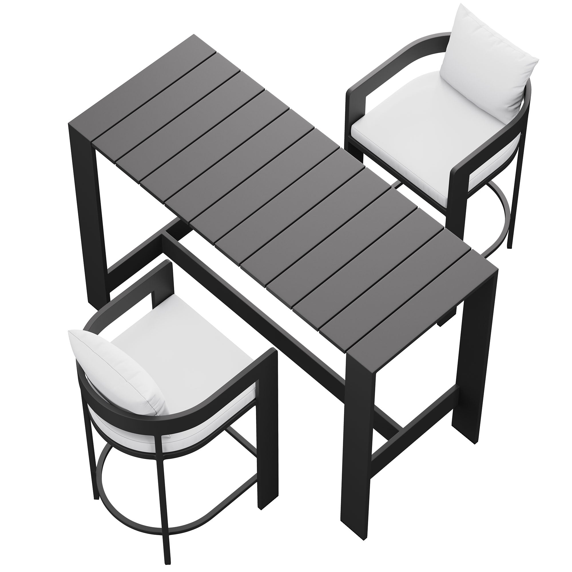 Modway EEI-7598 Tahoe 3-Piece Outdoor Patio Aluminum Bar Table Set