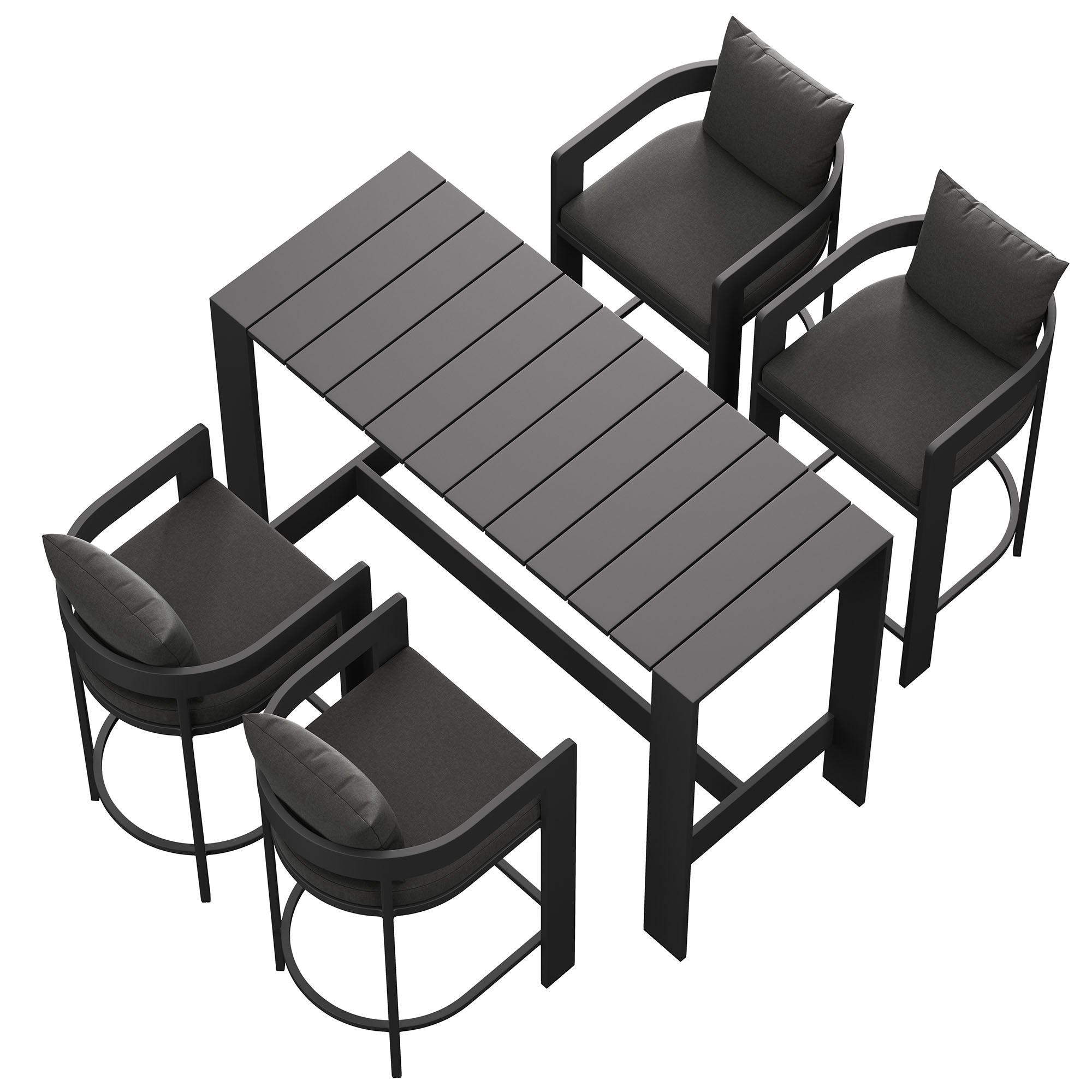 Modway Tahoe 5-Piece Outdoor Patio Bar Table Set