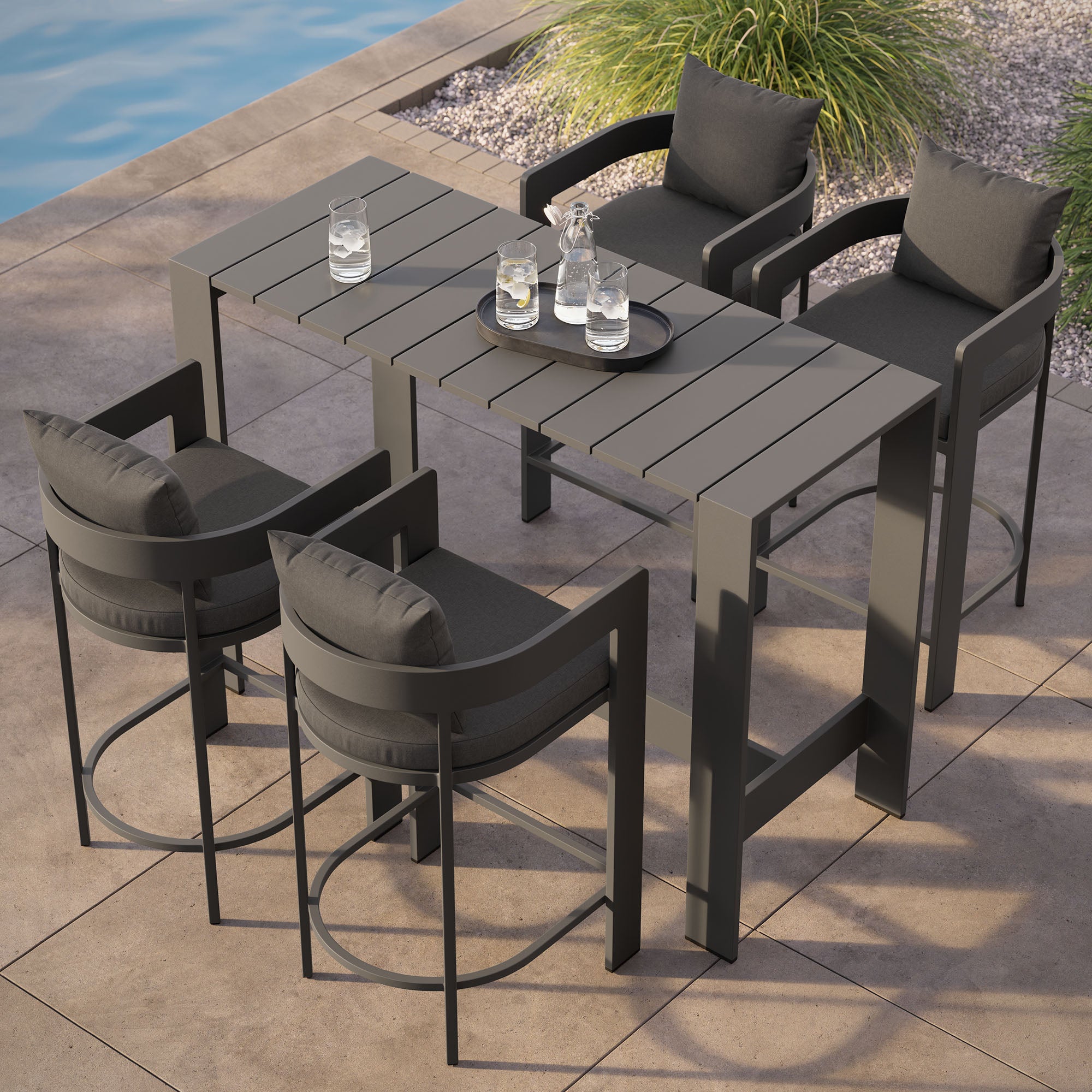 Modway EEI-7599 Tahoe 5-Piece Outdoor Patio Bar Table Set
