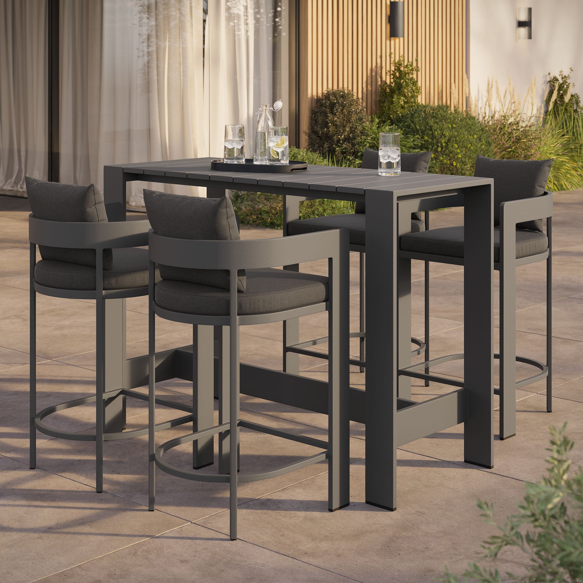 Modway EEI-7599 Tahoe 5-Piece Outdoor Patio Bar Table Set