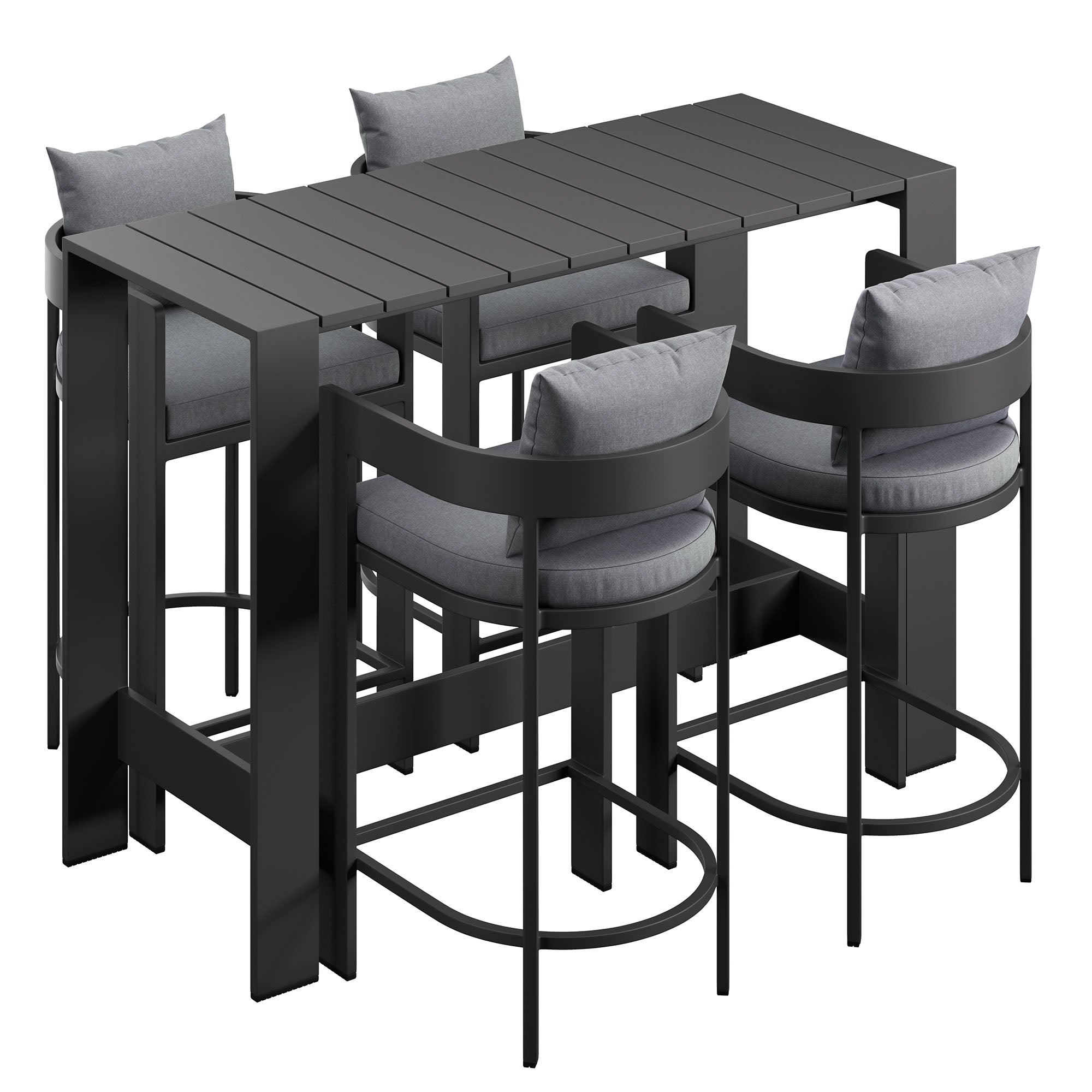 Modway Tahoe 5-Piece Outdoor Patio Bar Table Set