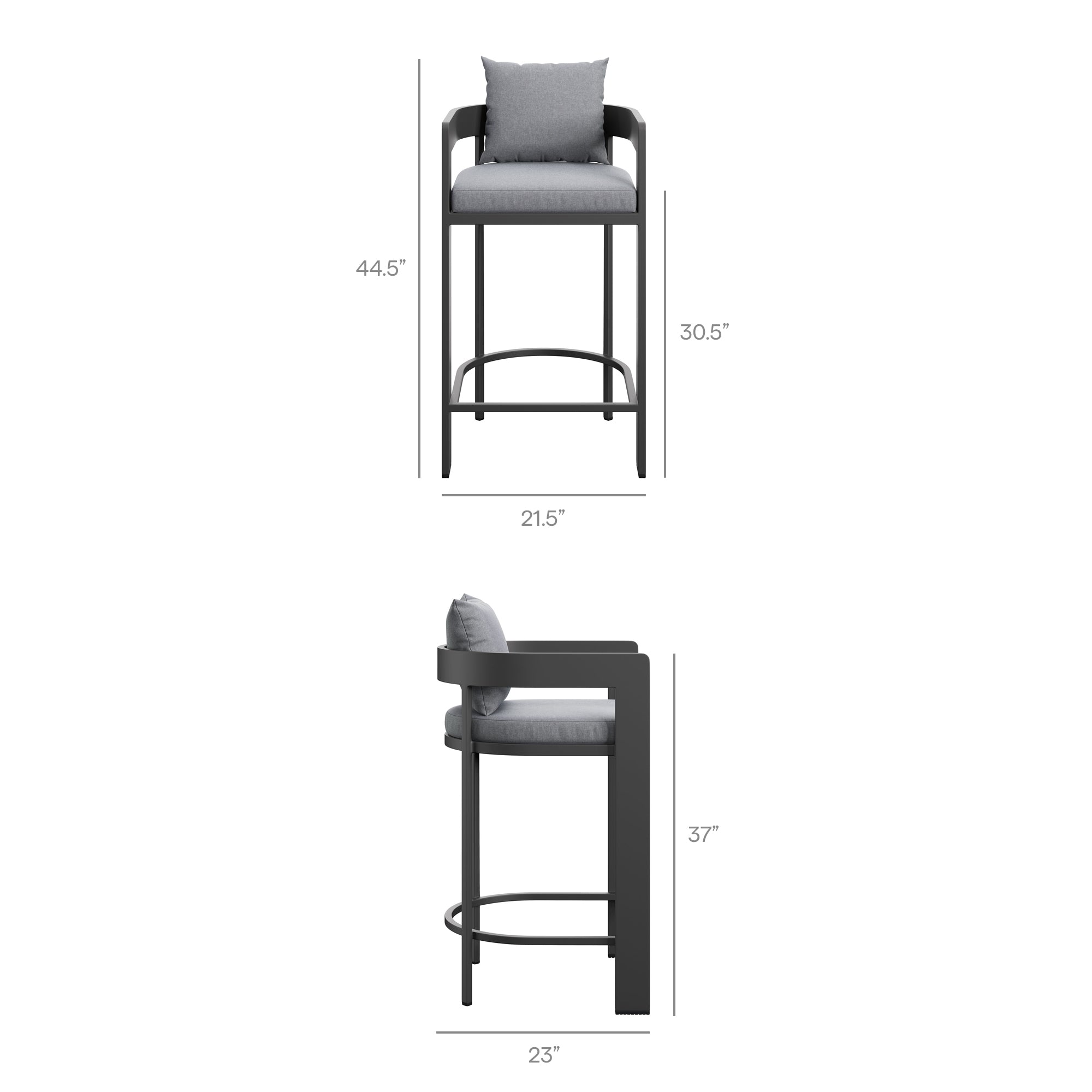Modway Tahoe 5-Piece Outdoor Patio Bar Table Set