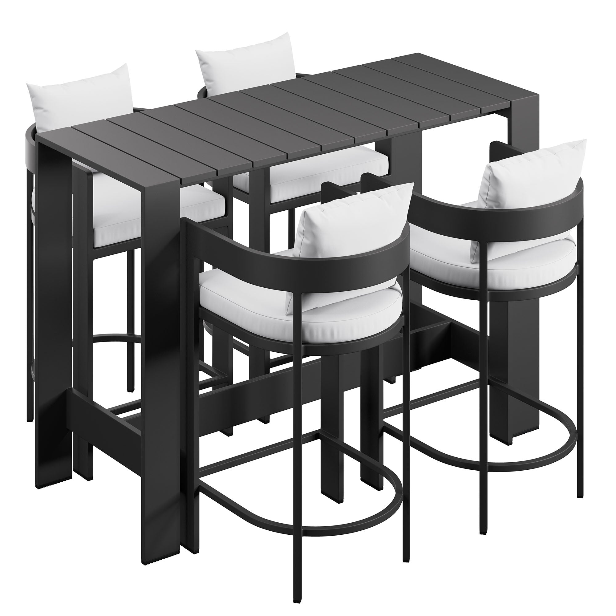 Modway Tahoe 5-Piece Outdoor Patio Bar Table Set
