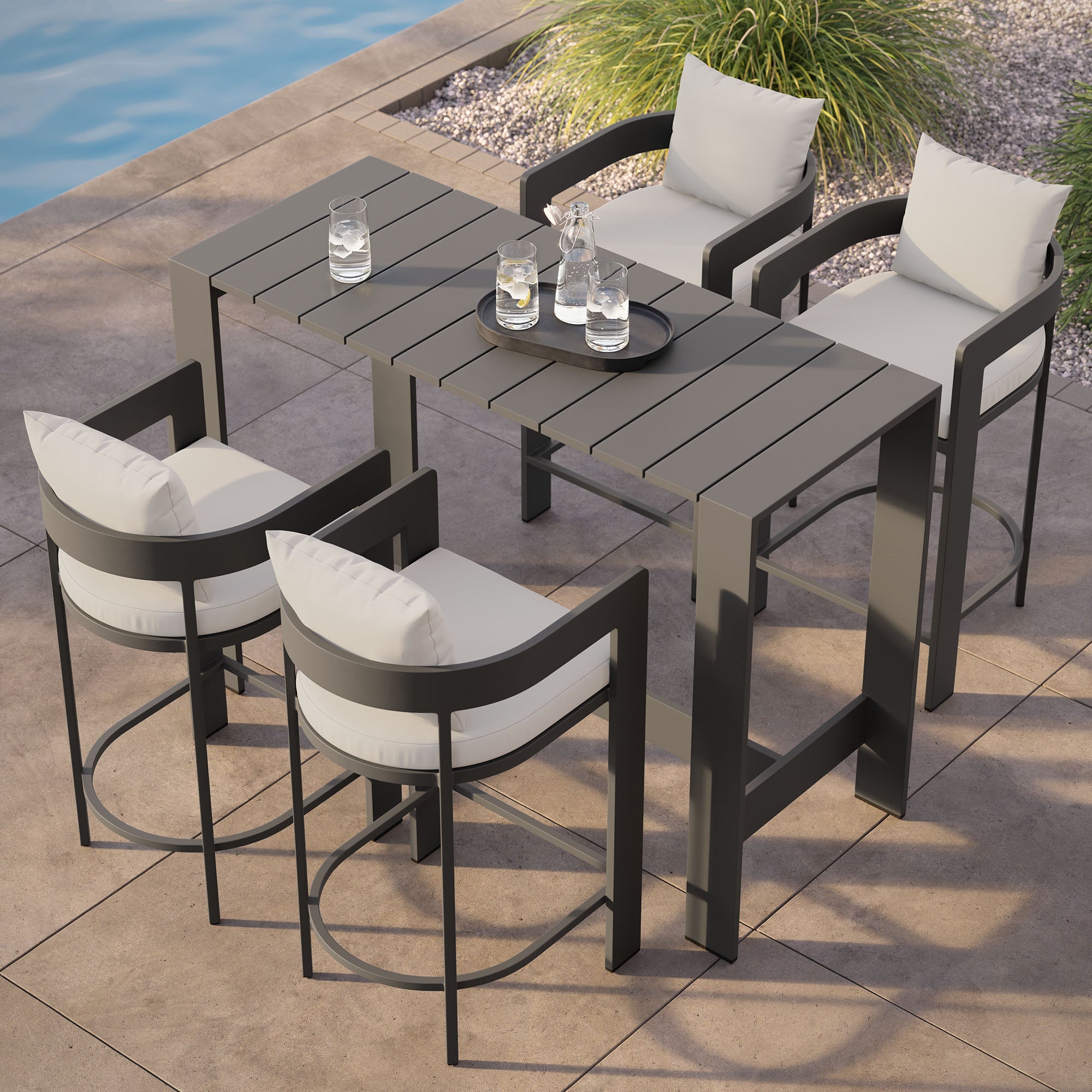 Modway EEI-7599 Tahoe 5-Piece Outdoor Patio Bar Table Set