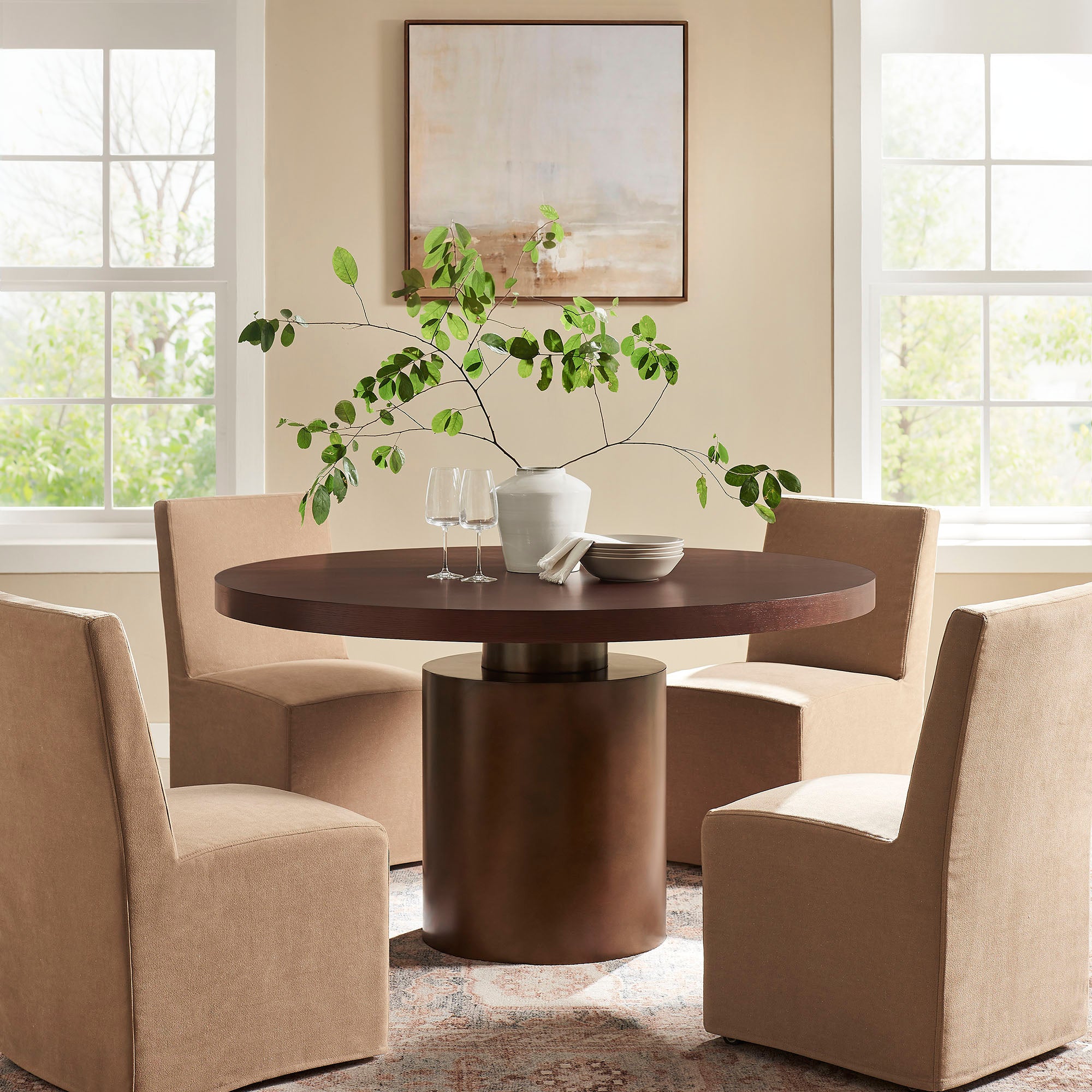 Modway EEI-7600 Annette 54 Inch Round Pedestal Base Dining Table