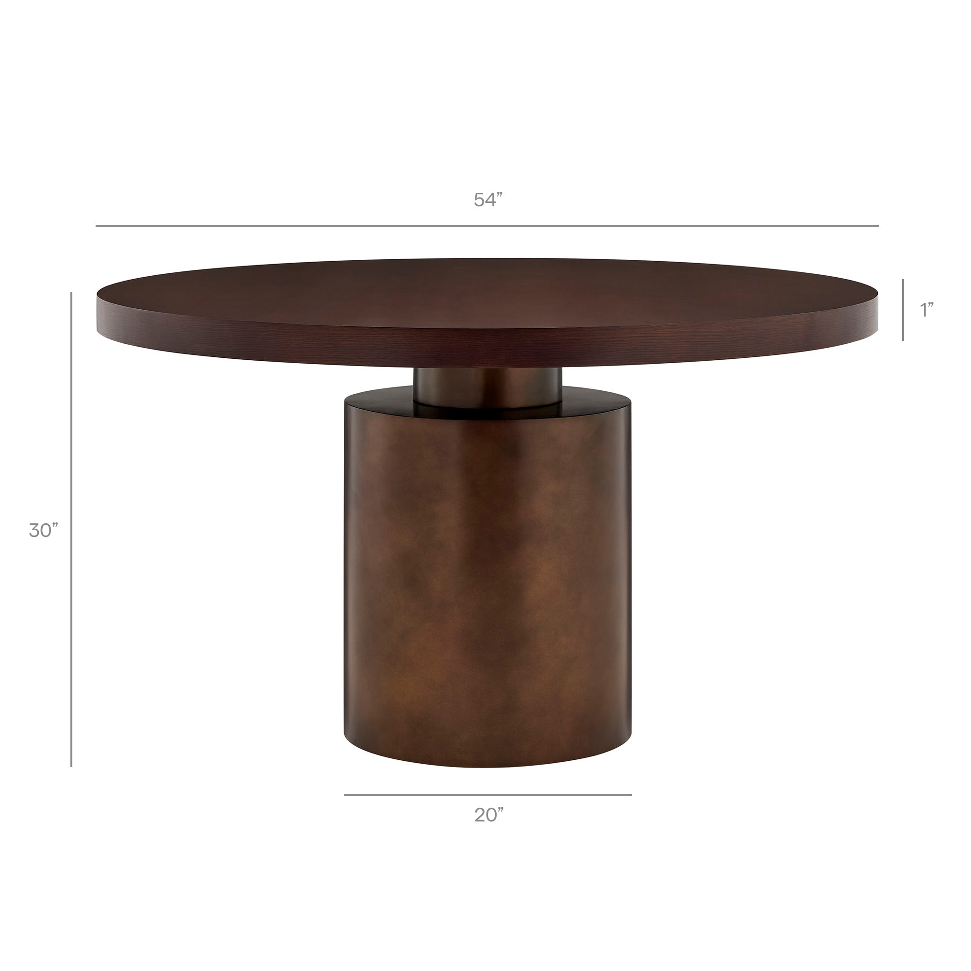 Modway EEI-7600 Annette 54 Inch Round Pedestal Base Dining Table