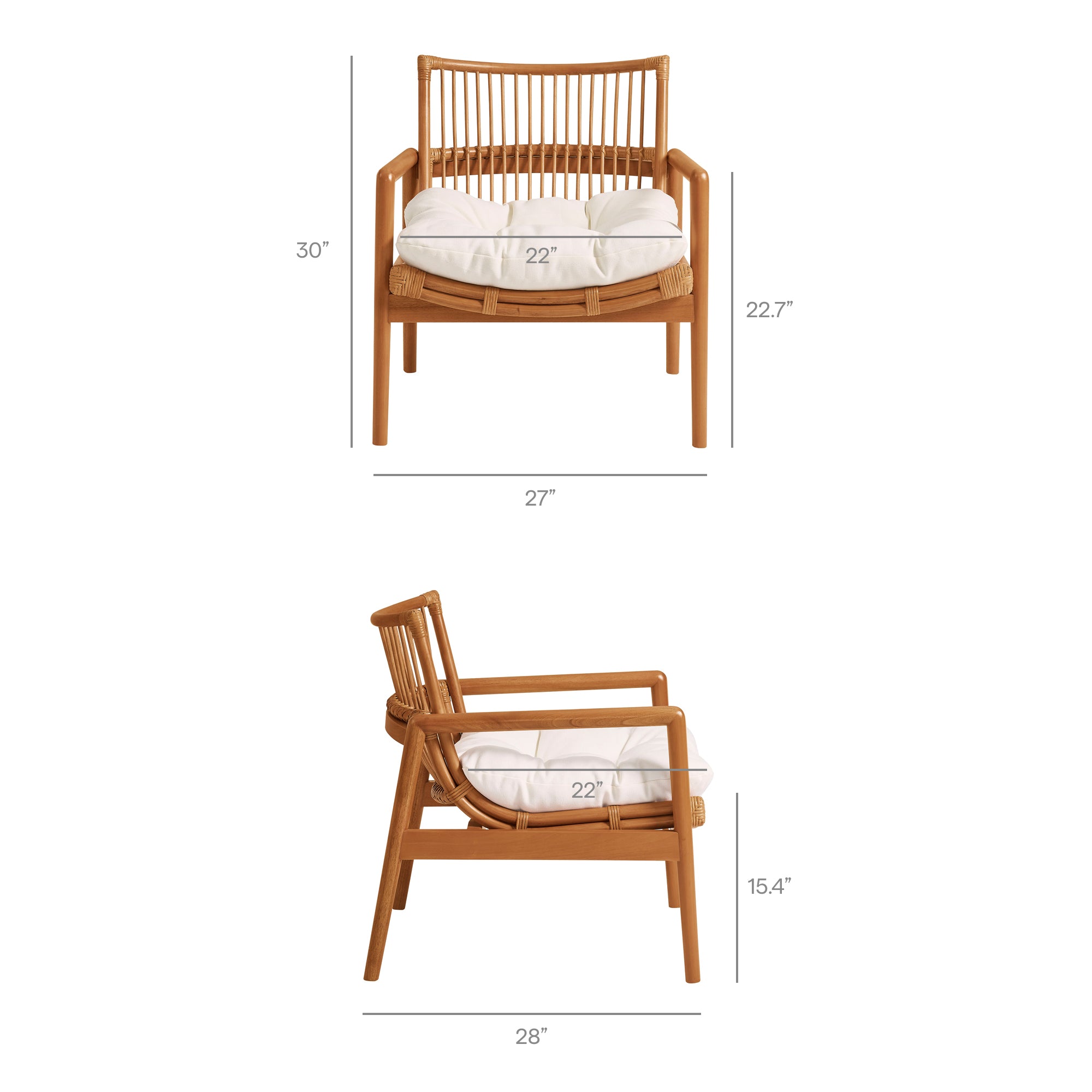 Modway EEI-7602 Tula Wood Rattan Lounge Chair