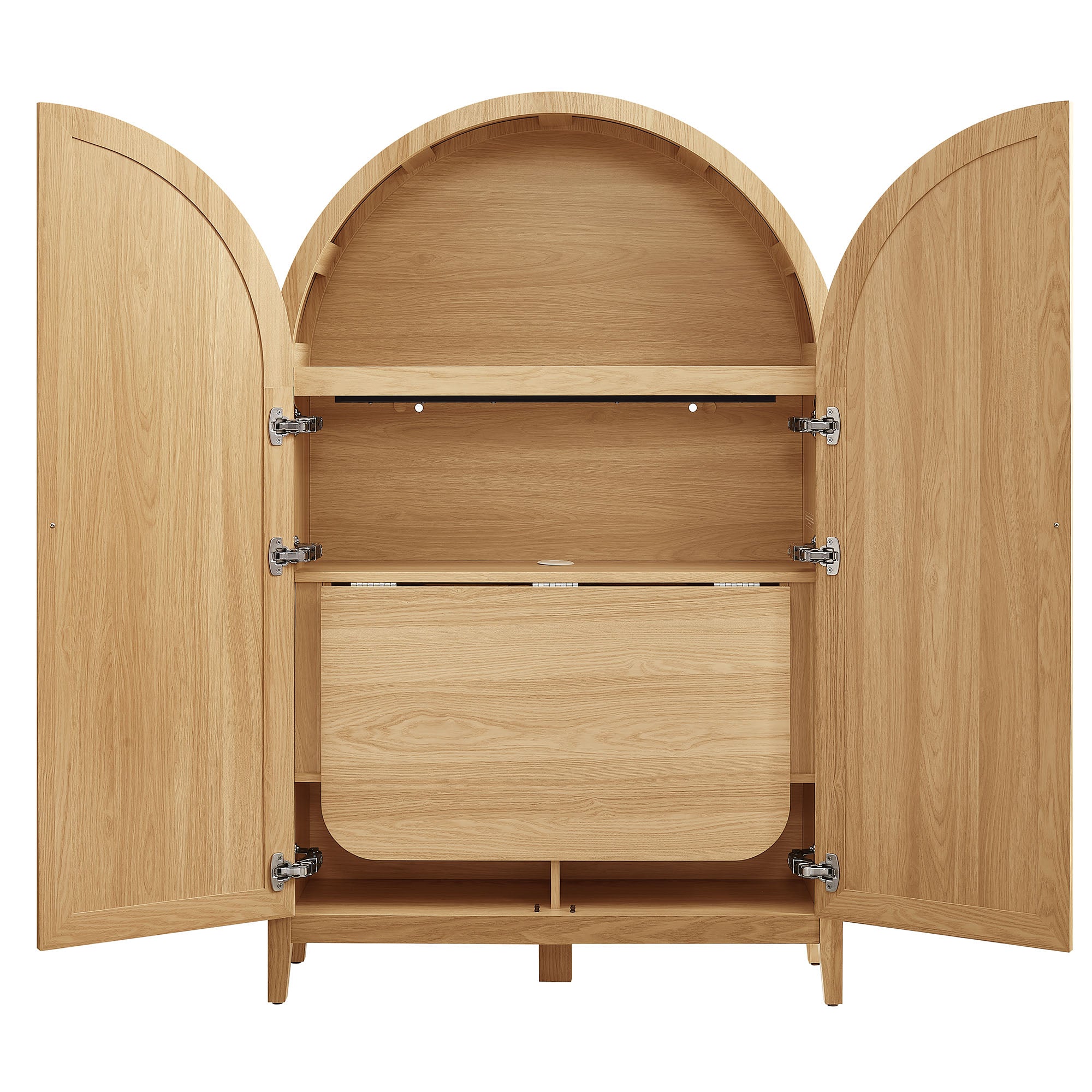 Modway EEI-7604 Calista 63 Inch Arched Storage Cabinet With Folding Desk