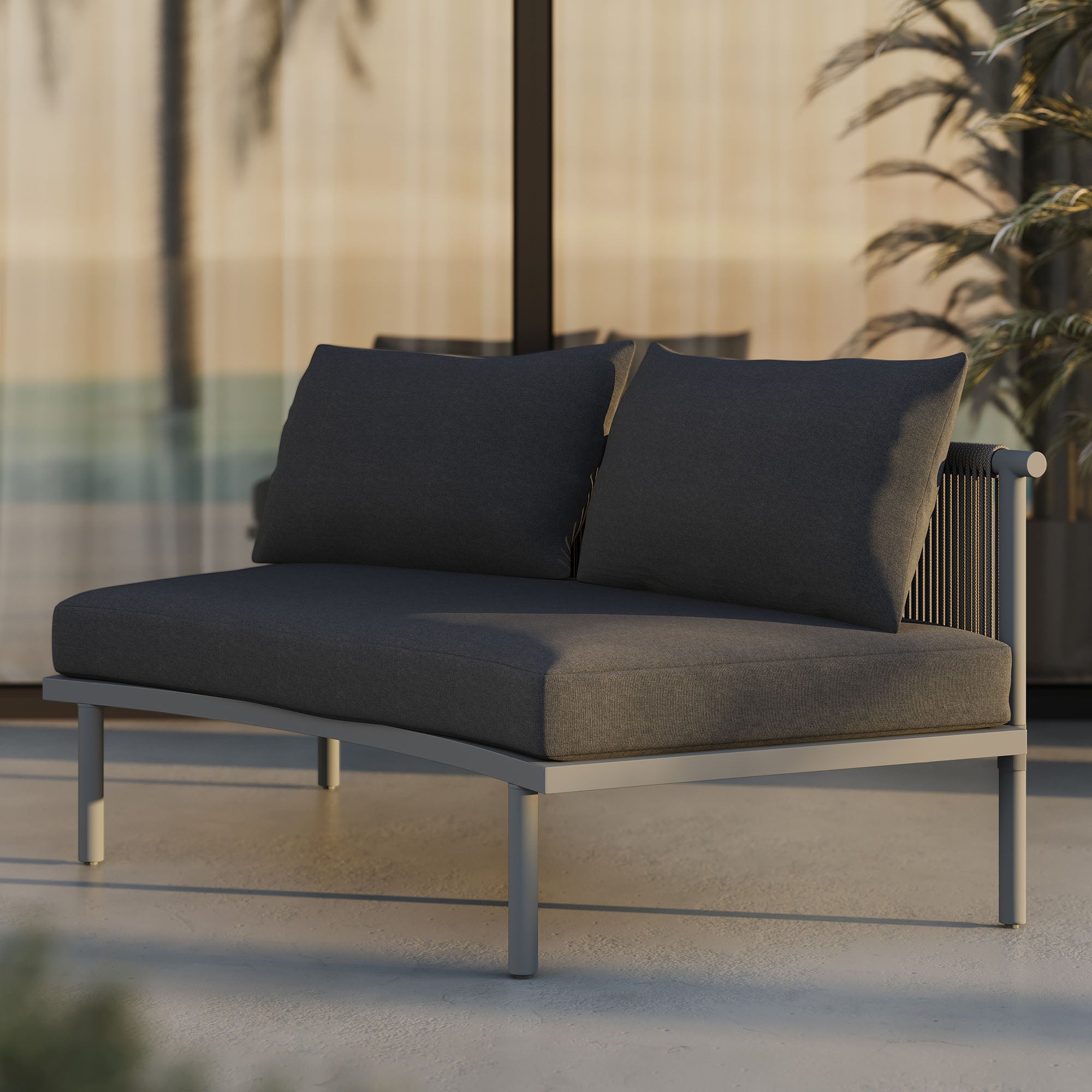 Modway Porta Armless Outdoor Patio Aluminum Modular Piece EEI-7609