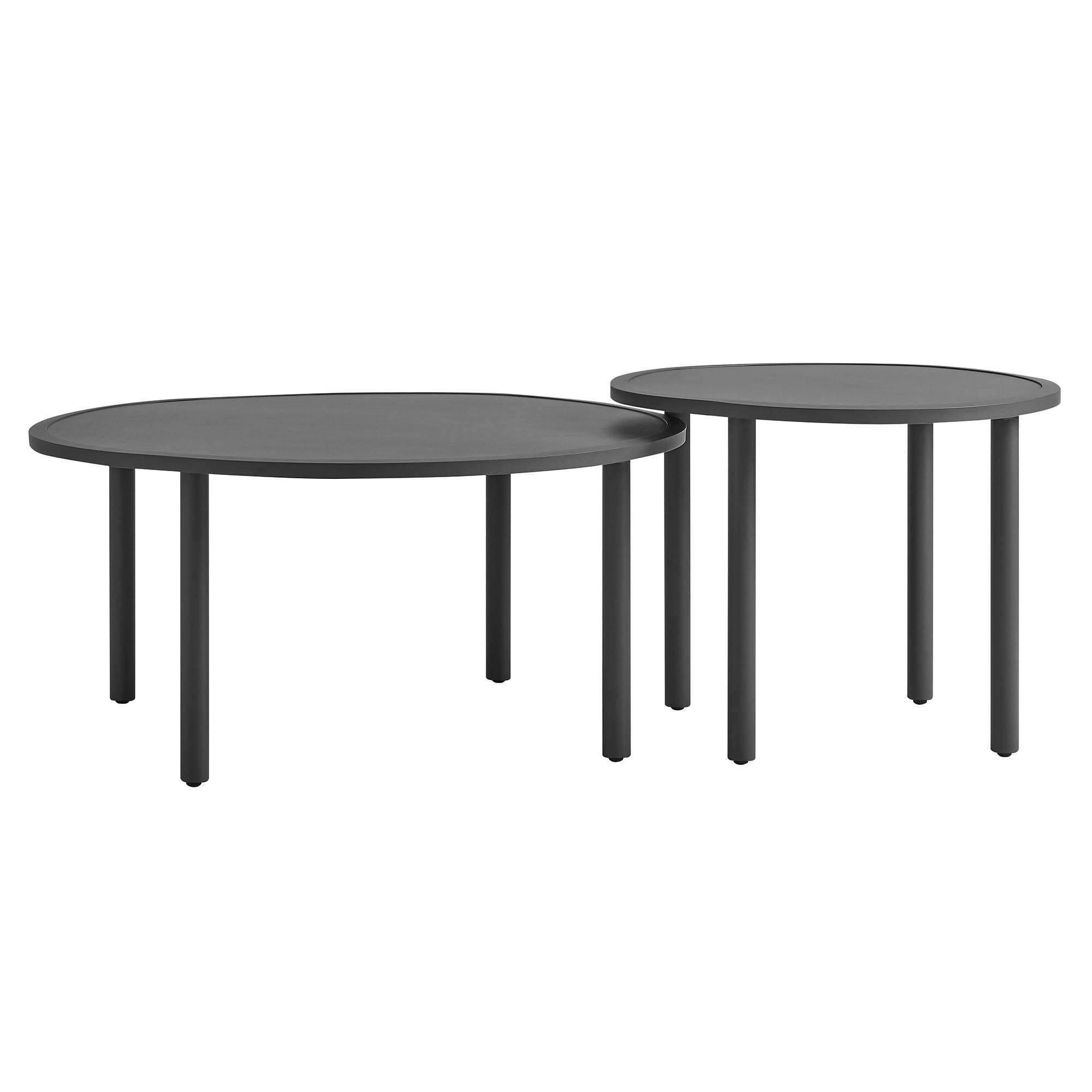 Modway Porta 2 Piece Nesting Outdoor Patio Aluminum Coffee Table Set EEI-7610