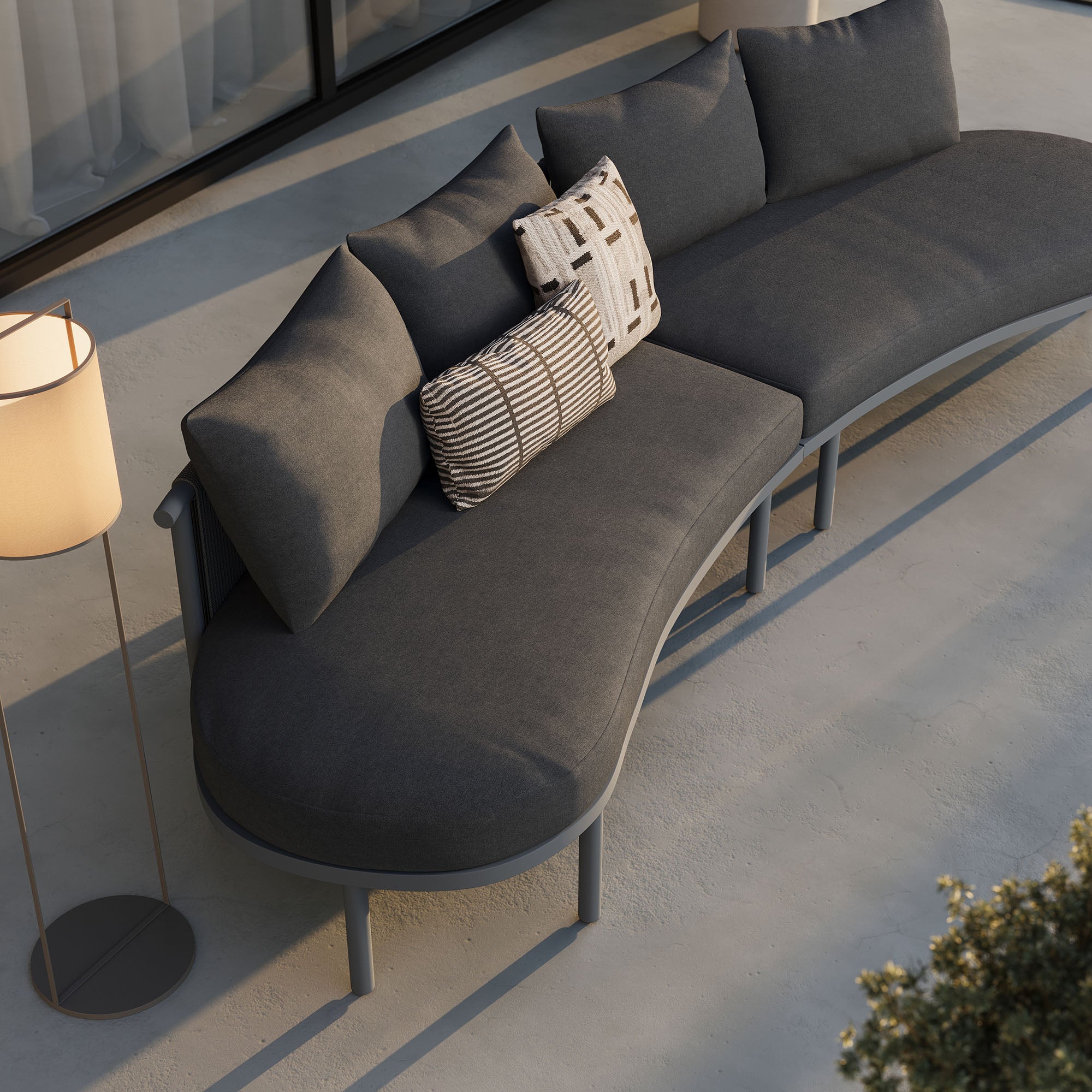 Modway Porta 2 Piece Outdoor Patio Aluminum Modular Sofa EEI-7611