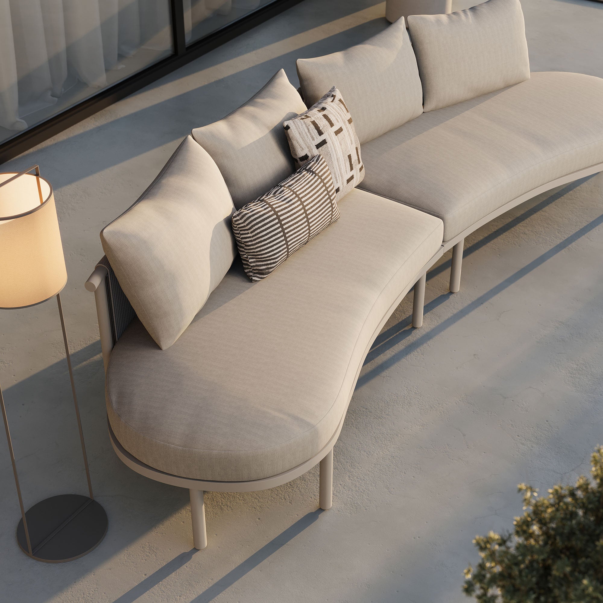 Modway Porta 2 Piece Outdoor Patio Aluminum Modular Sofa EEI-7611