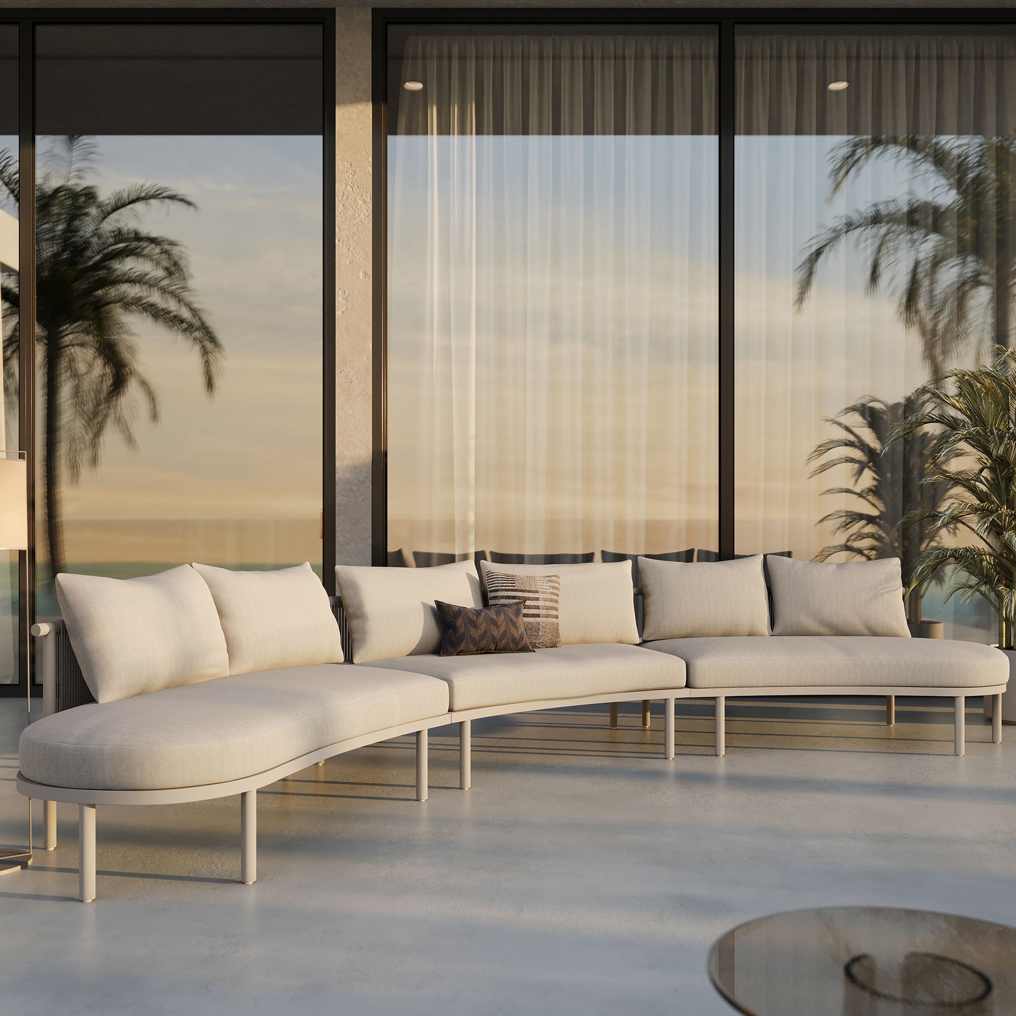 Modway Porta 3 Piece Outdoor Patio Aluminum Modular Sofa EEI-7612
